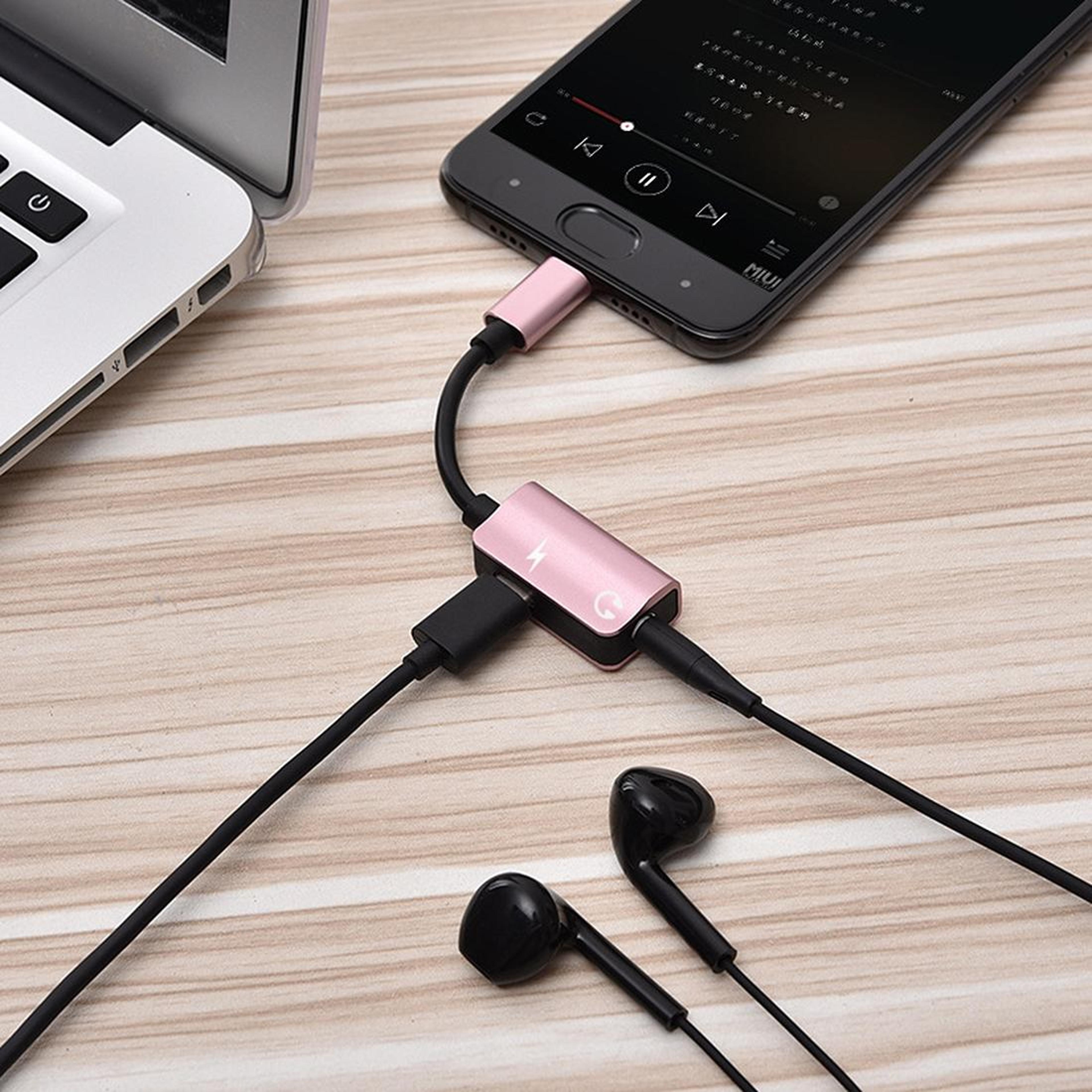 2 In 1 USB C Headphone Adapter  Fast Charging Audio Splitter With 35mm Jack 8