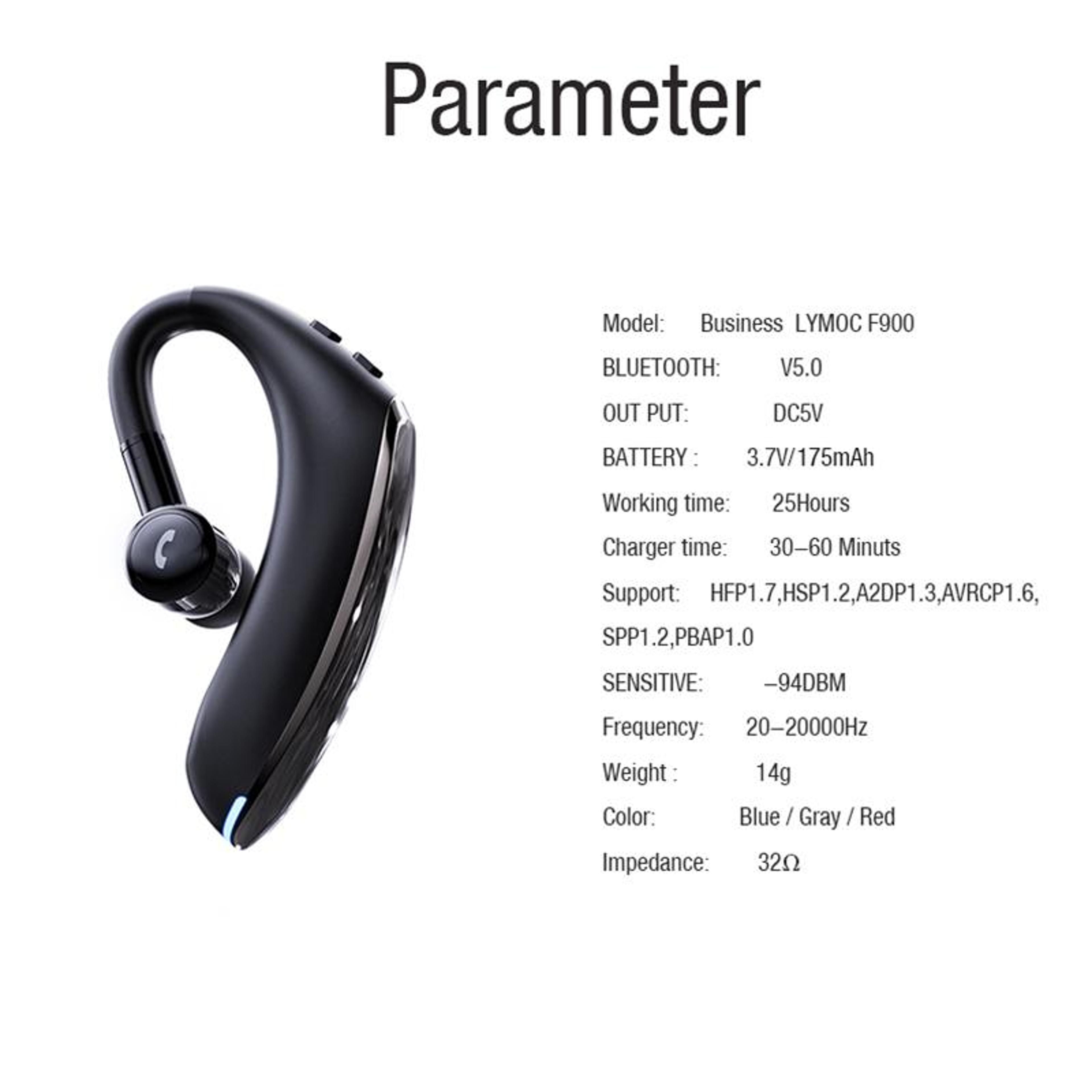 F900 Bluetooth 50 Earhook Headset With Rotating Mic  Handsfree Calling 7
