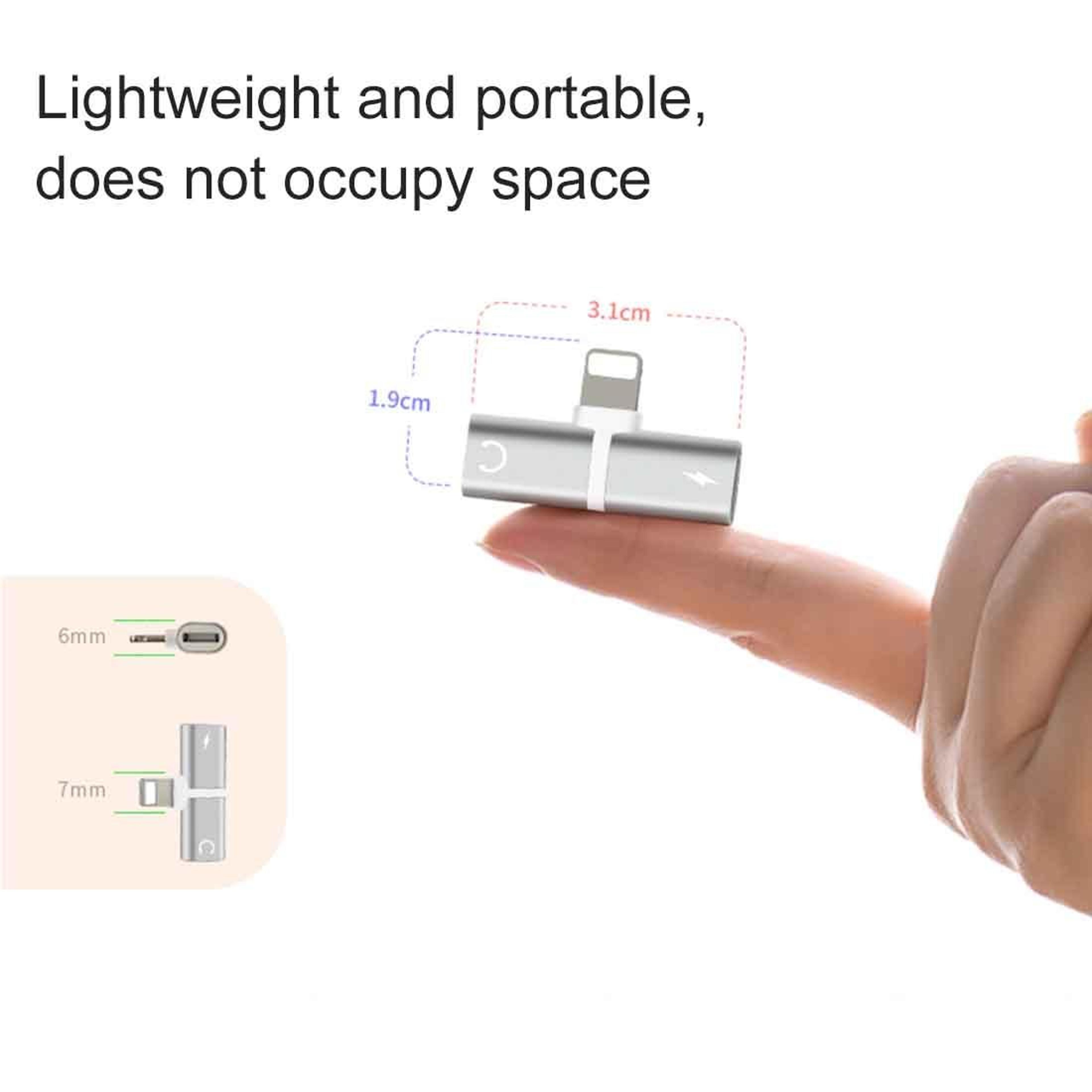 2 In 1 Lightning Audio Adapter For IPhone Charging  Headphone Listening 3