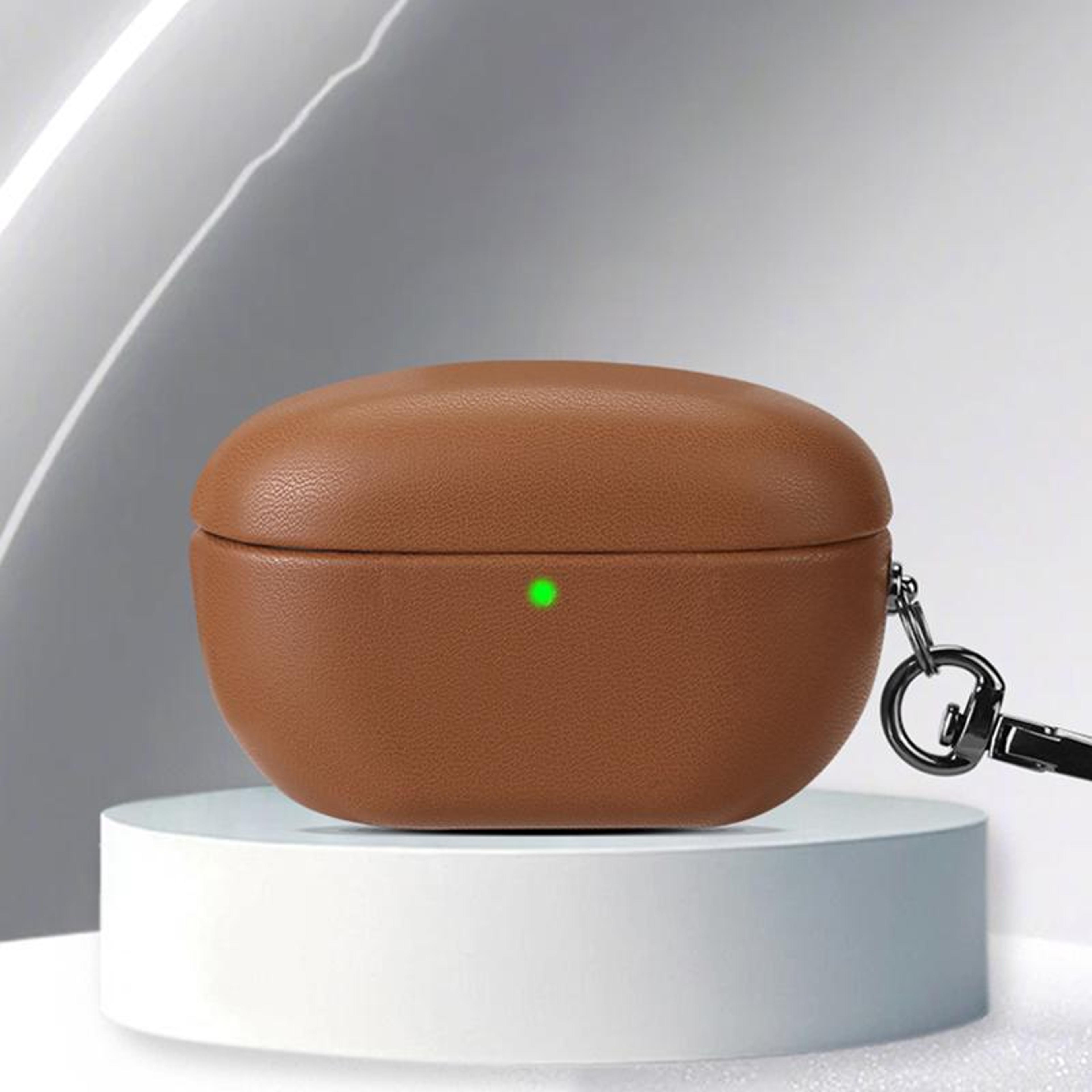 Luxury Sony WF 1000XM5 Case In Oily Leather With Secure Snap Lock  Charging Access 13