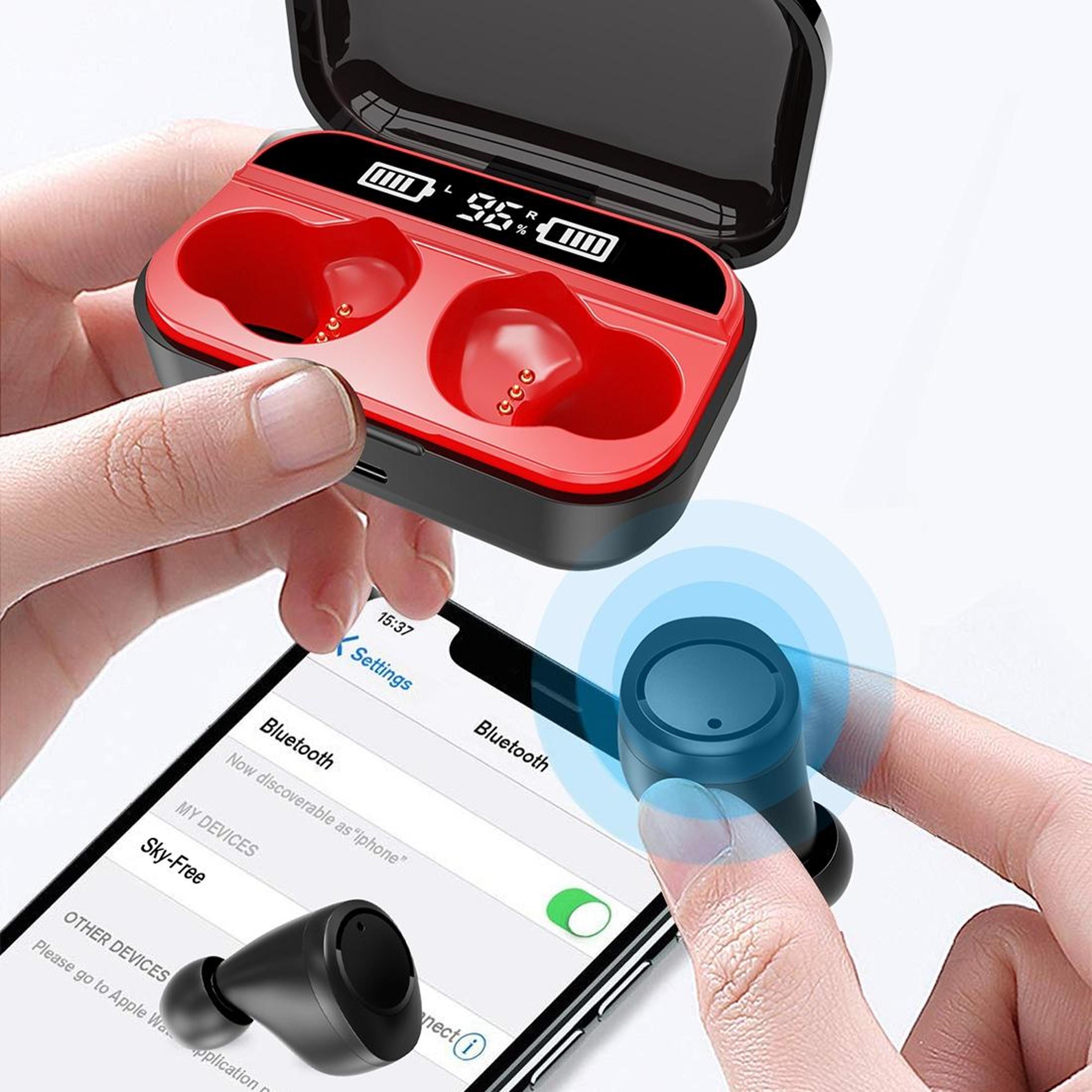 X5 Bluetooth 50 Wireless Earbuds With LED Charging Case  Smart Touch Control 2