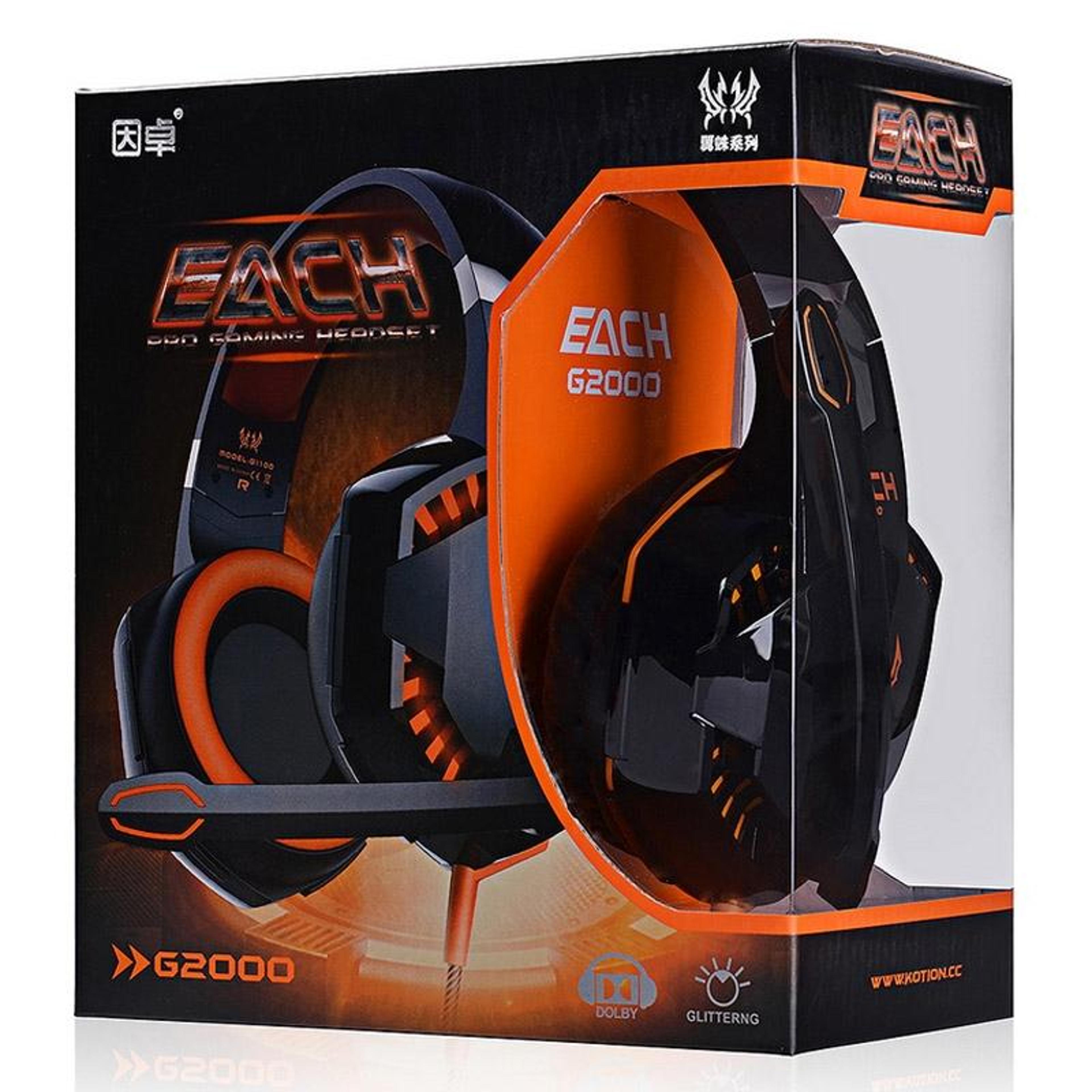 EACH G2000 Gaming Headset With Noise Isolation Mic  LED Stereo Bass Sound 2