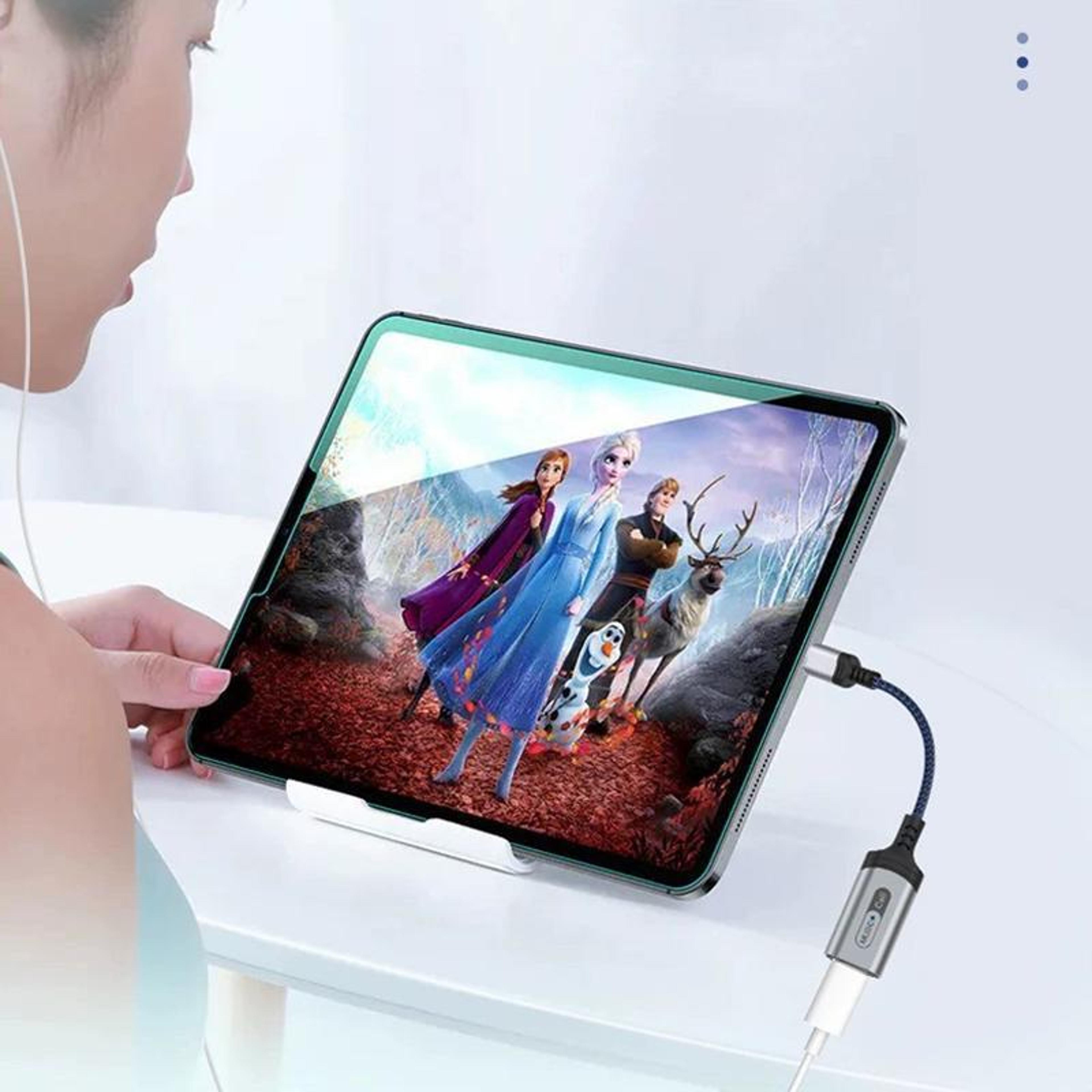 MH 306 USB C To Lightning Audio Adapter With Braided Cable  Smart Indicator Light 1