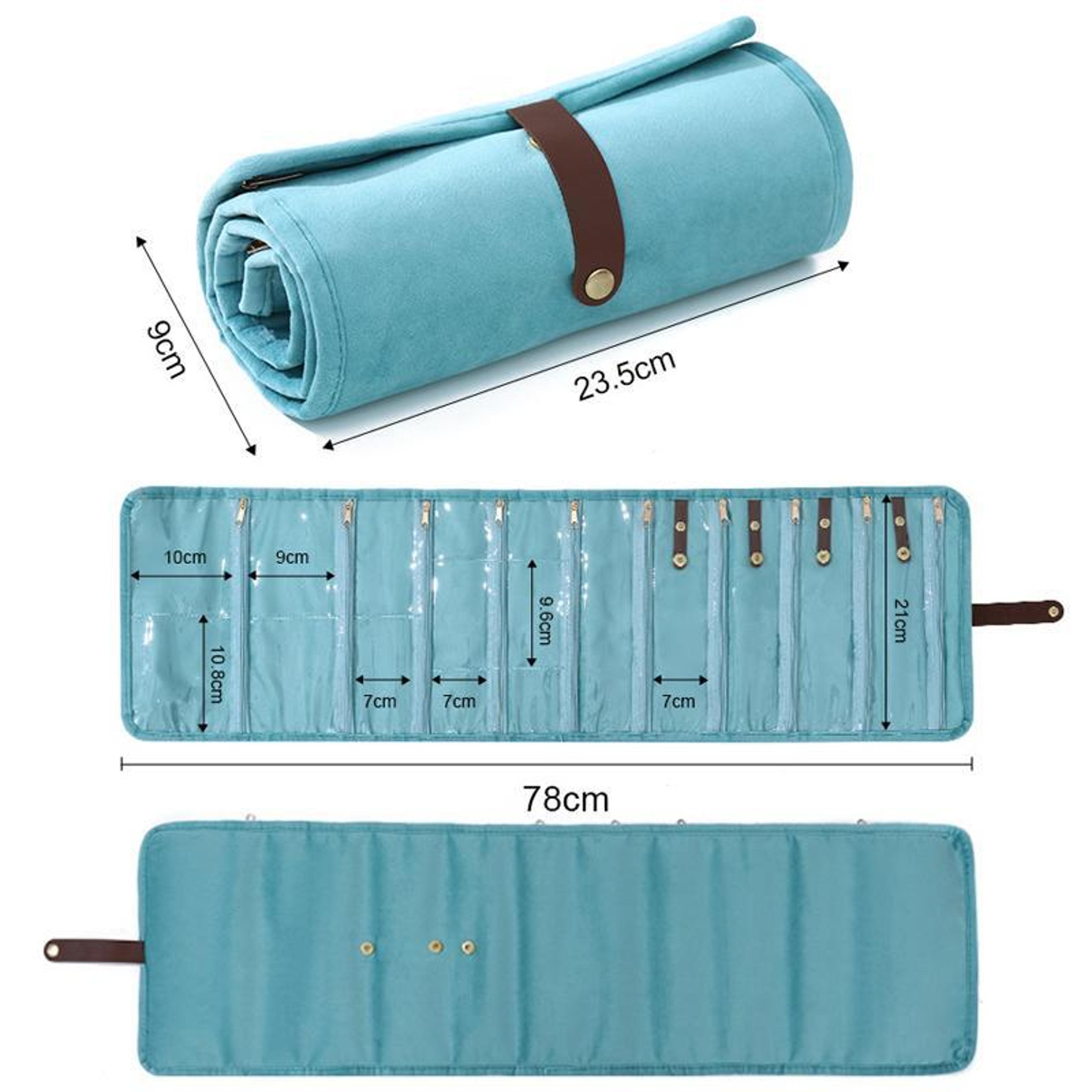 Luxury Velvet Jewelry Organizer Roll Travel Case For Necklaces Bracelets  Accessories 8