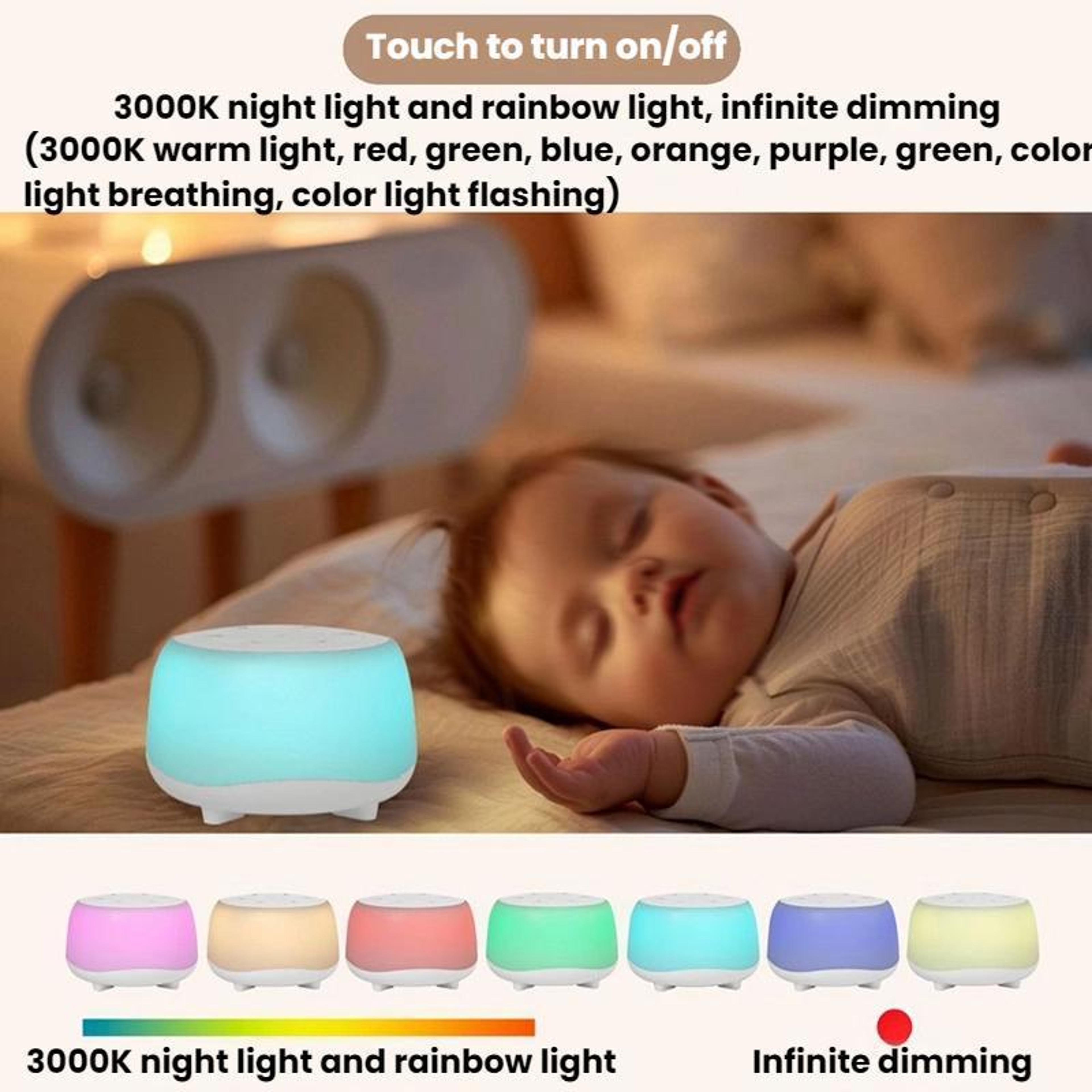 LunaGlow Portable White Noise Machine With Night Light  Sleep Sounds 3