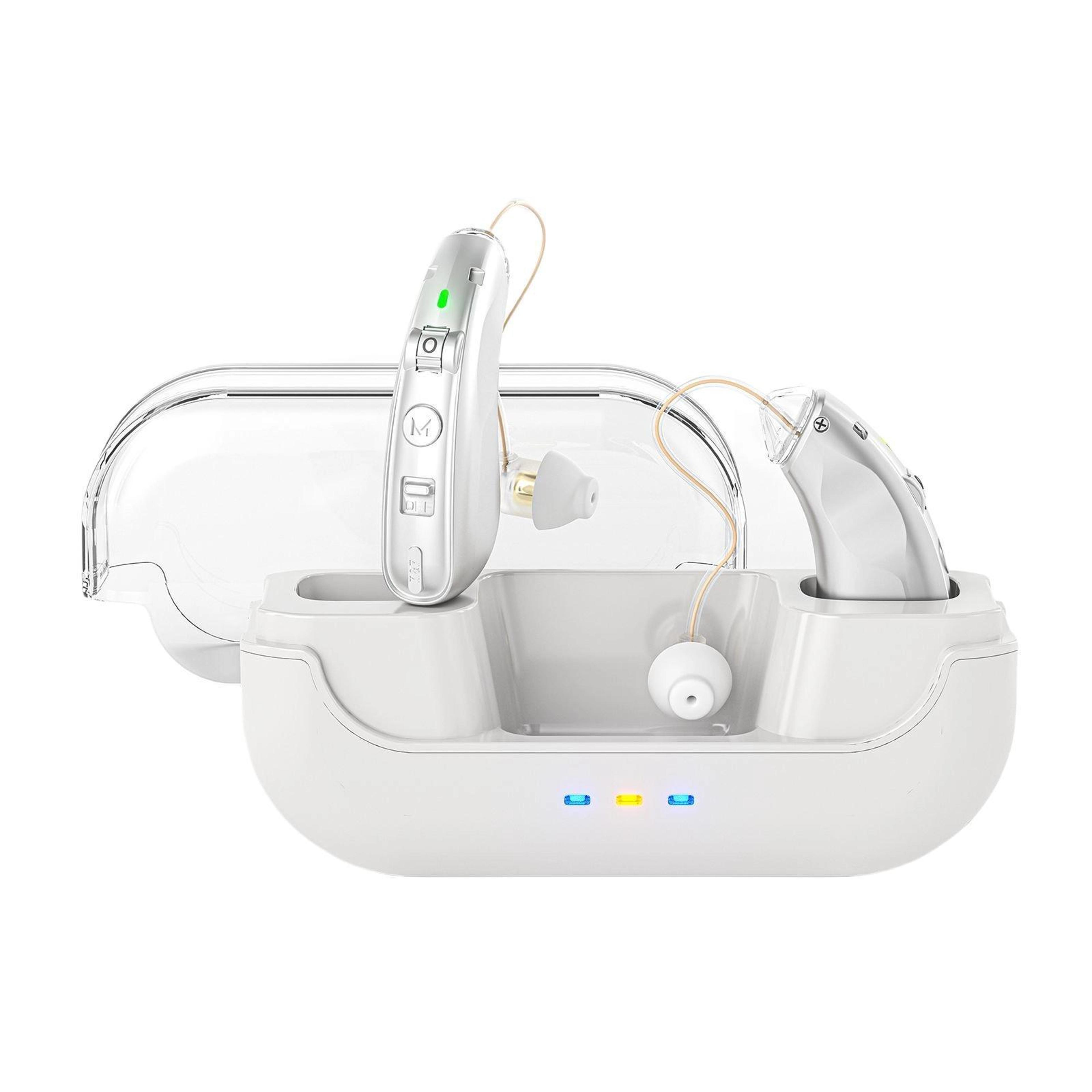 Rechargeable Behind The Ear Hearing Aids With Noise Cancelling  144H Charging Case 7
