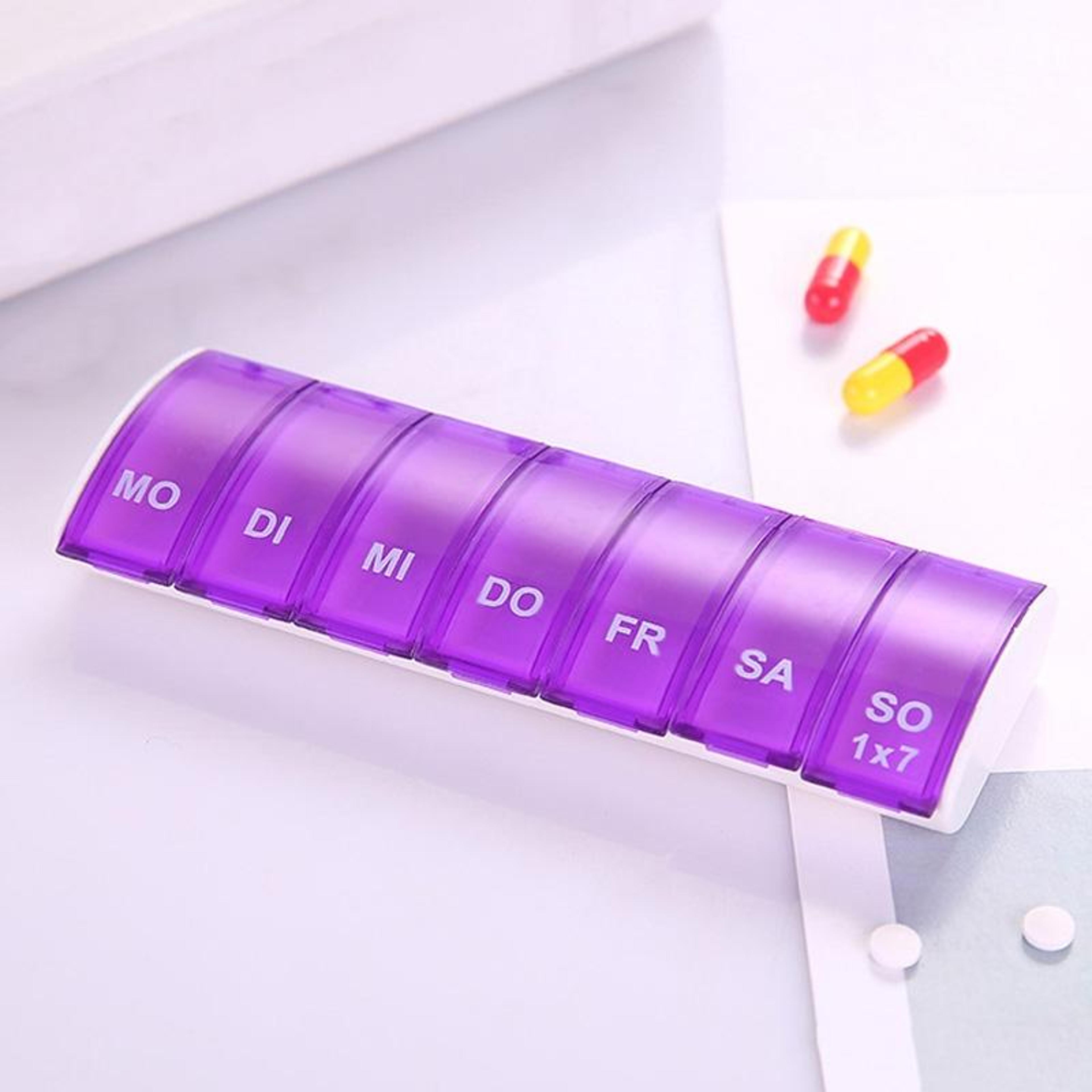 Weekly Travel Pill Organizer Case With 7 Compartments Portable Pill Box For Daily Medication 1