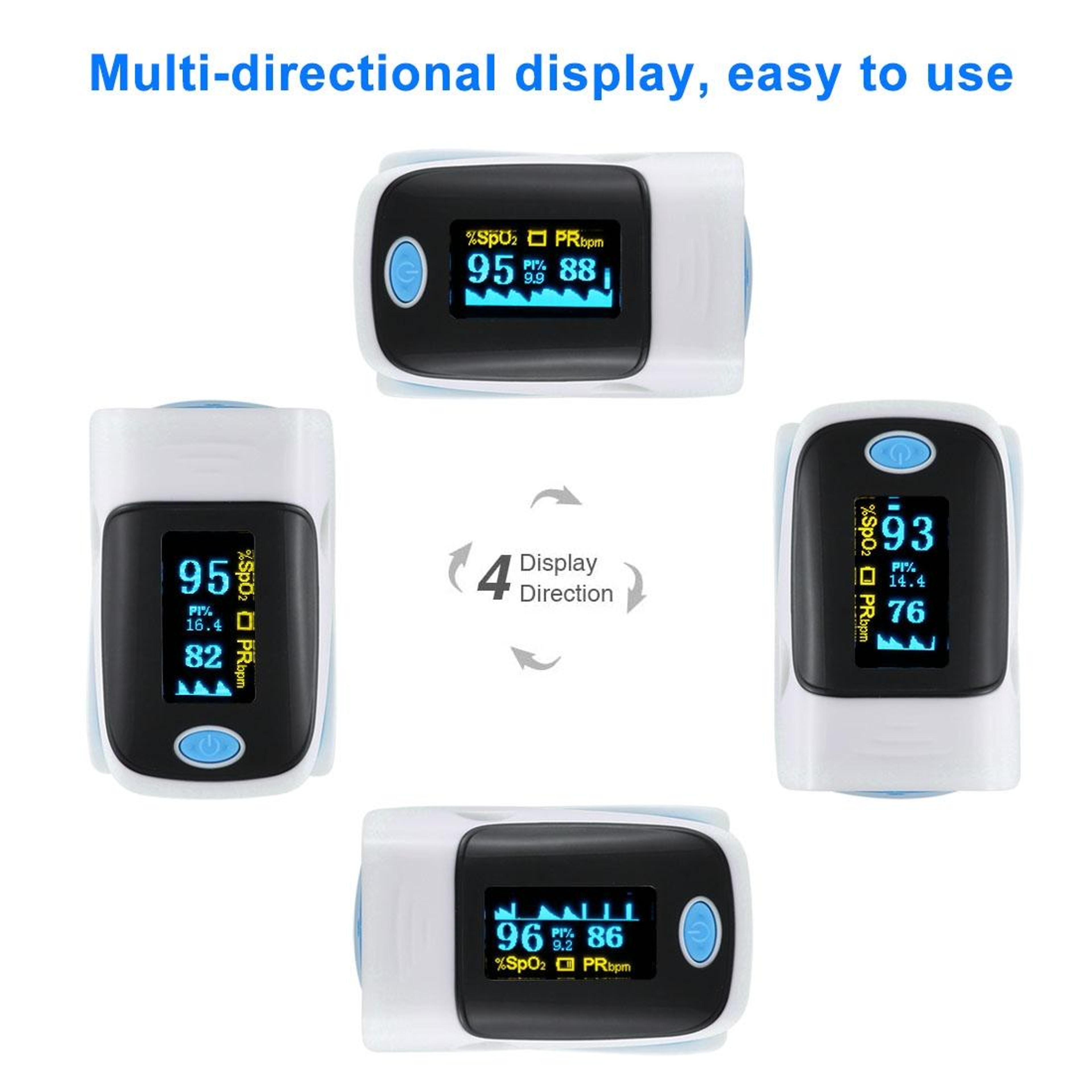 AB 80 Fingertip Pulse Oximeter With OLED Display  Blood Oxygen Monitor 10