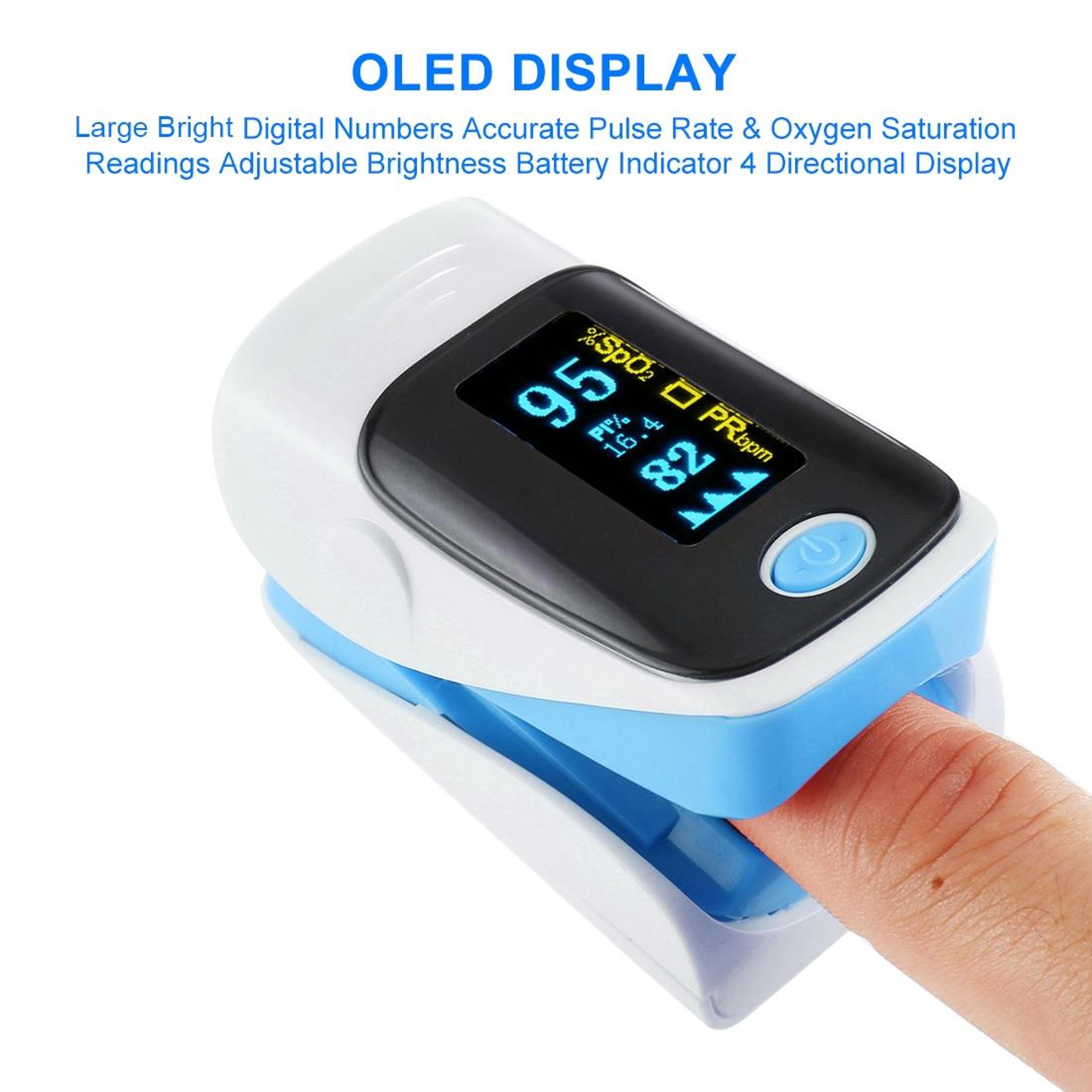 AB 80 Fingertip Pulse Oximeter With OLED Display  Blood Oxygen Monitor 9