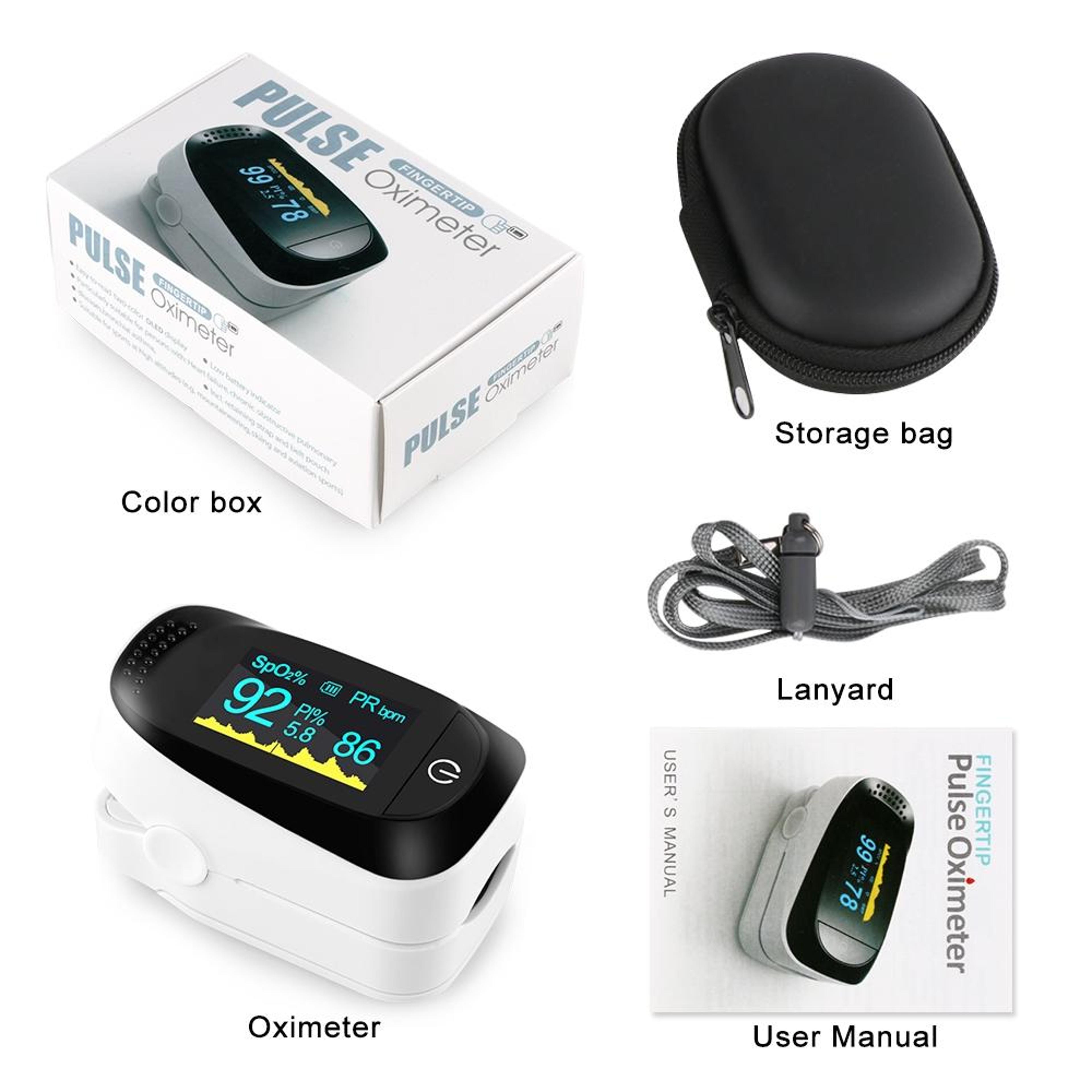 A2 Fingertip Pulse Oximeter With OLED Display And Heart Rate Monitor 4