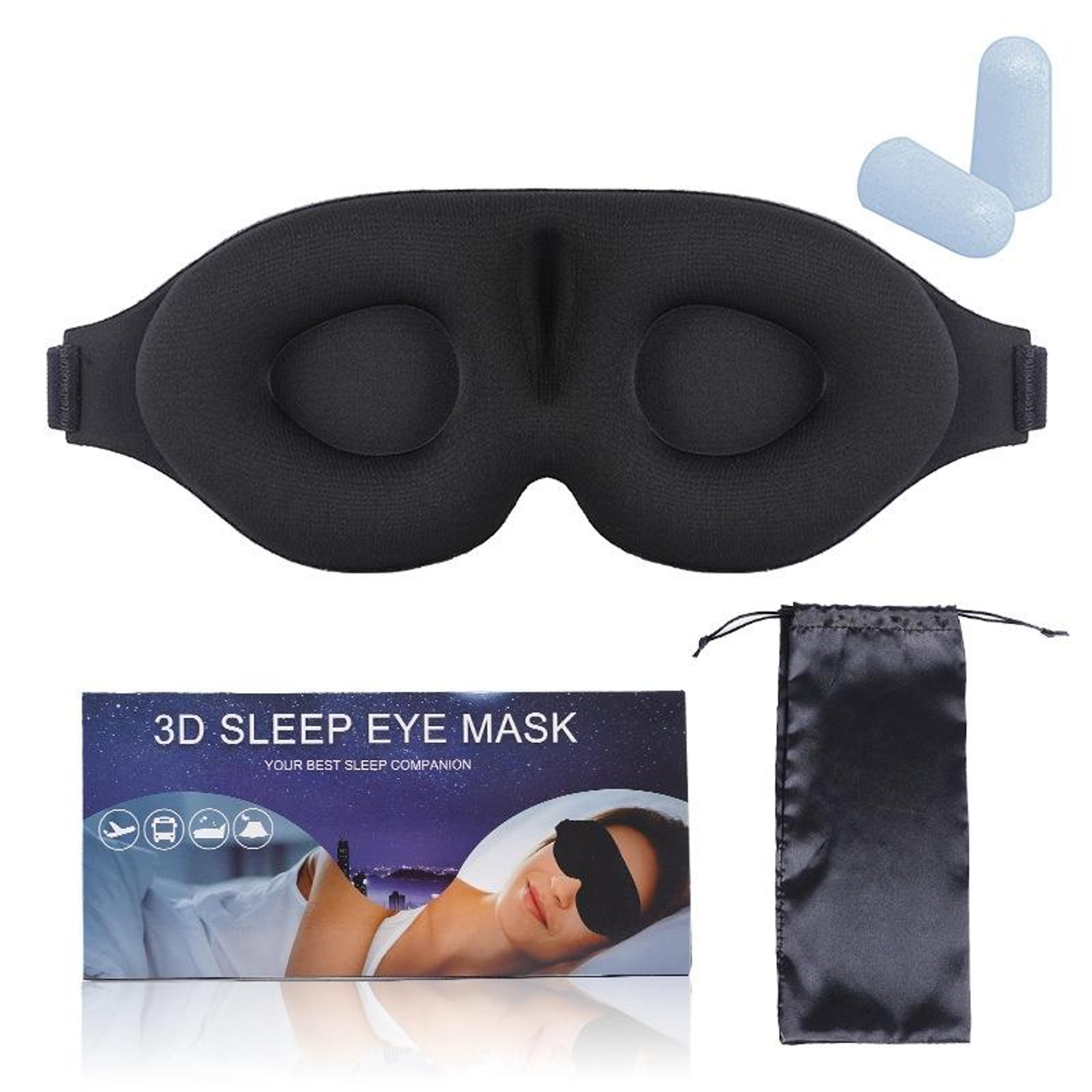4 In 1 Sleep Eye Mask Memory Foam Blackout Mask With Earplugs For Travel And Deep Sleep 1