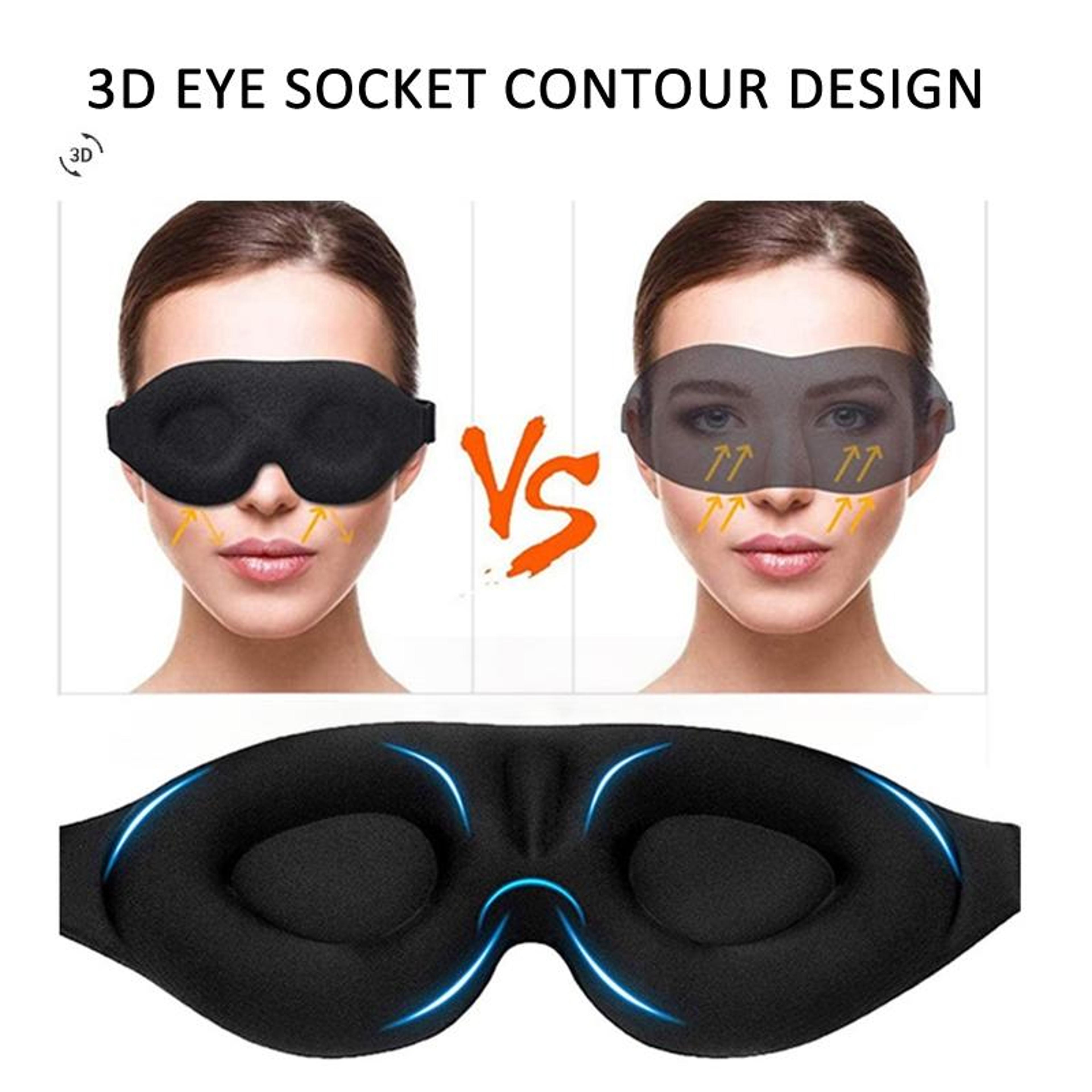 4 In 1 Sleep Eye Mask Memory Foam Blackout Mask With Earplugs For Travel And Deep Sleep 3
