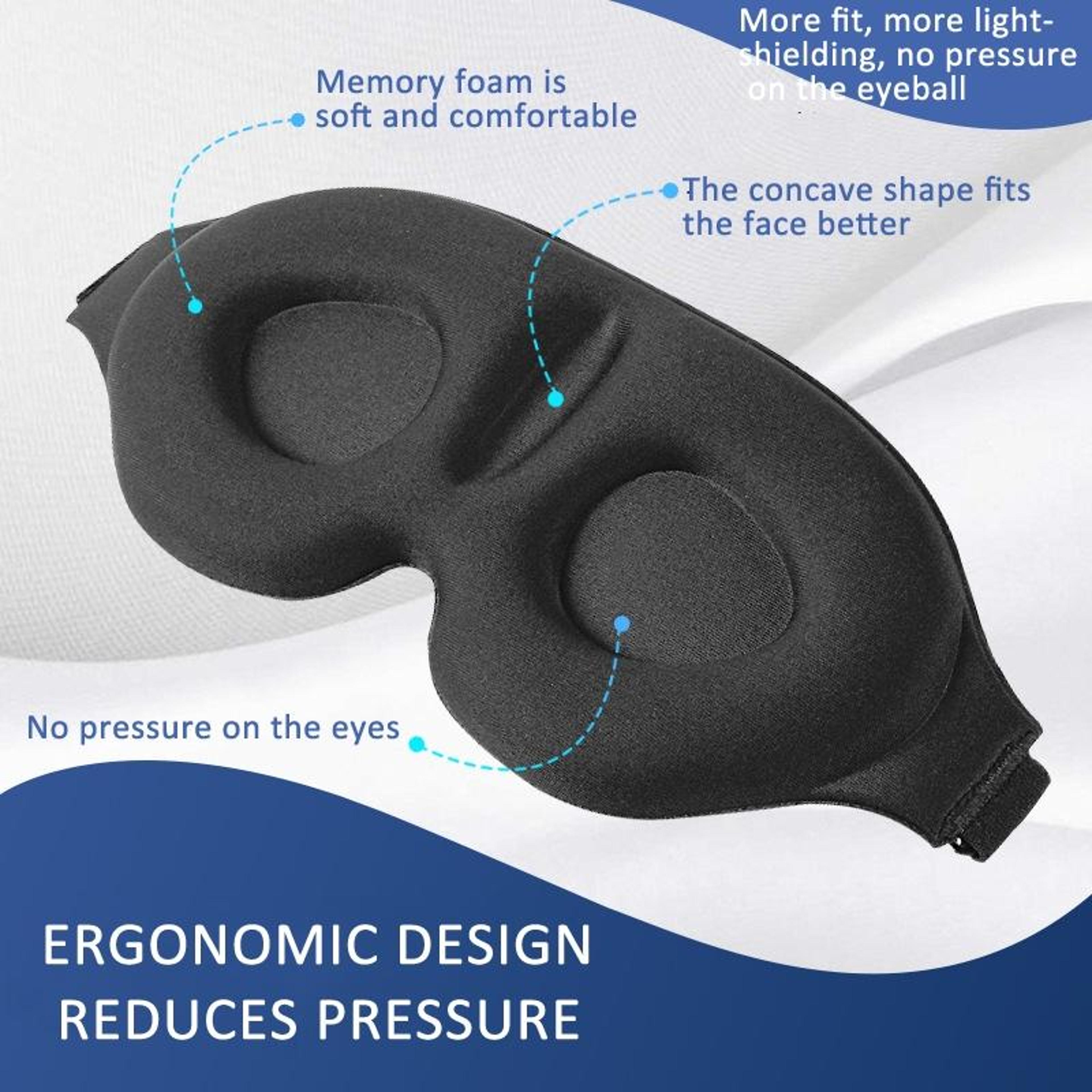 4 In 1 Sleep Eye Mask Memory Foam Blackout Mask With Earplugs For Travel And Deep Sleep 4