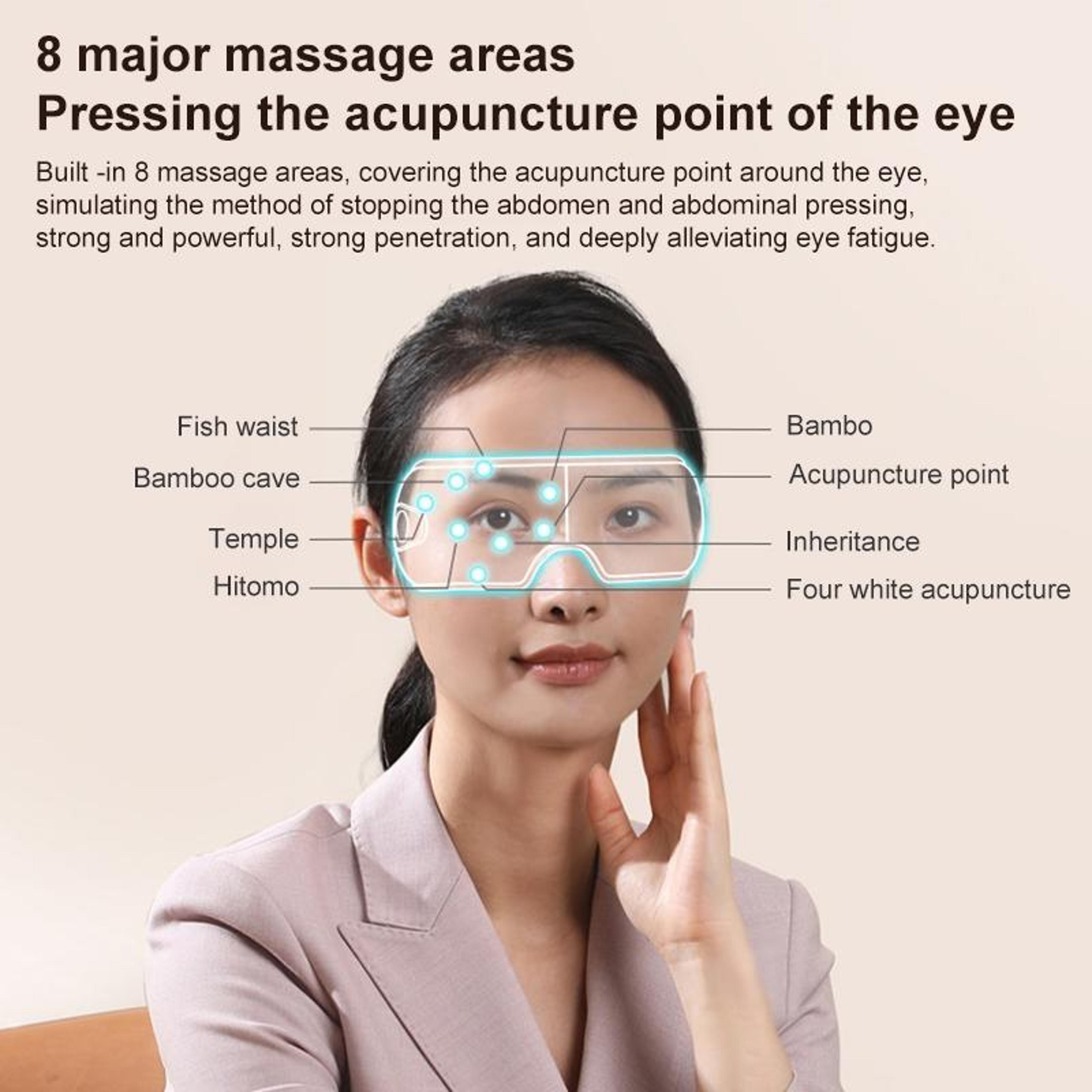 Smart Heated Eye Massager With Air Compression Bluetooth Music  Vibration For Relaxation And Sleep 3