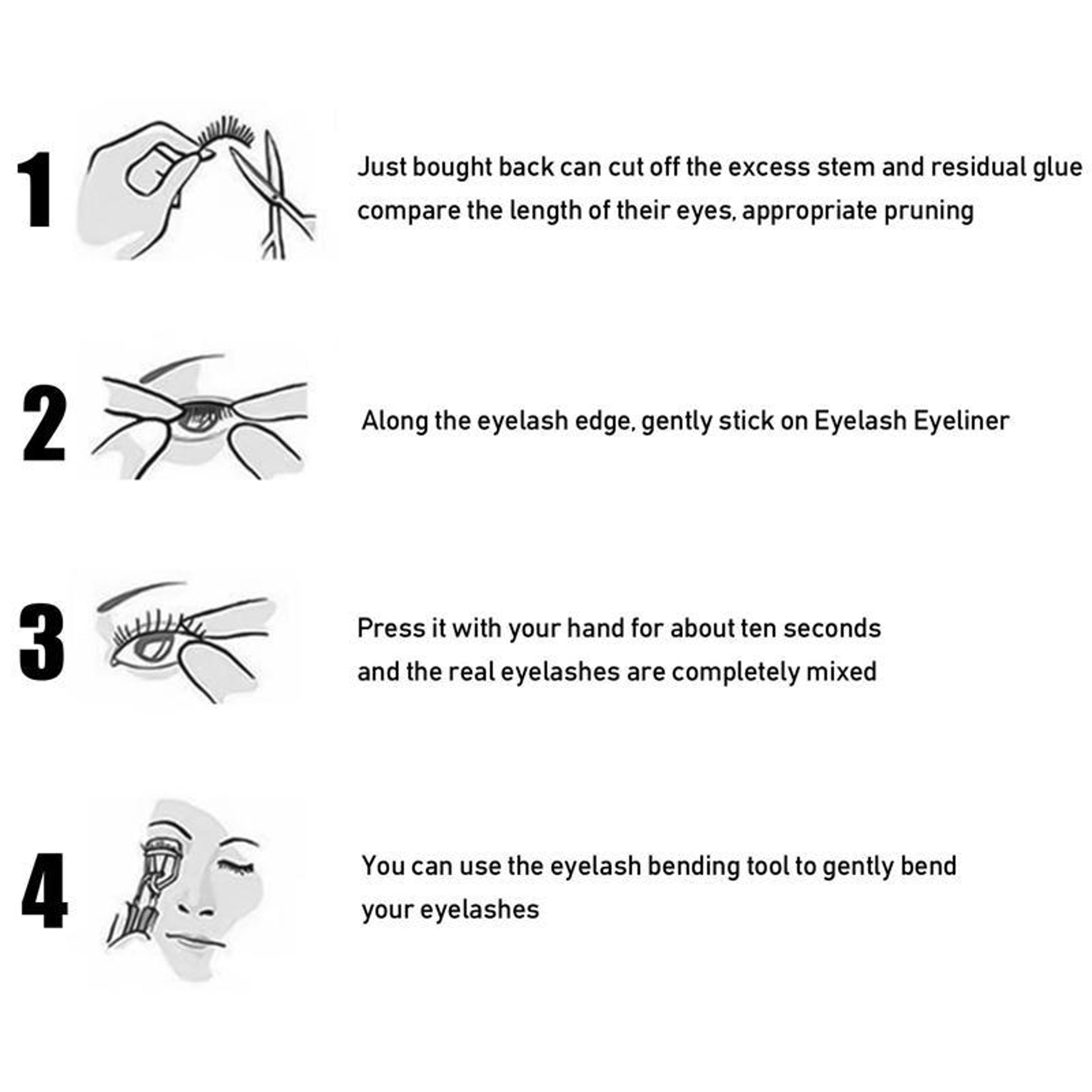 Waterproof Self Adhesive Glitter Eyeliner  False Eyelash Stickers For Smoky Cat Eye Makeup 12