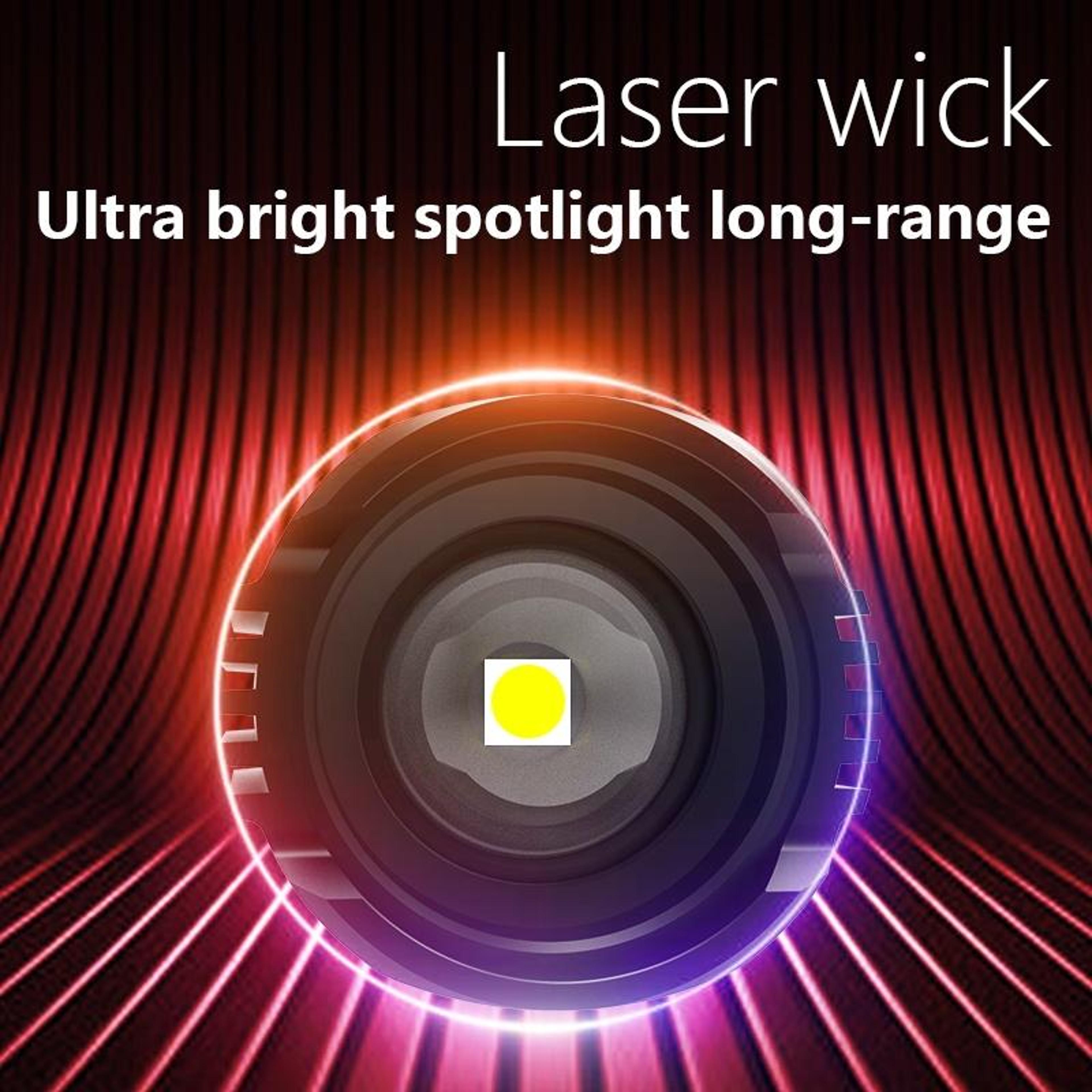 LumiZoom Rechargeable LED Flashlight With LCD Power Display  Adjustable Focus 3