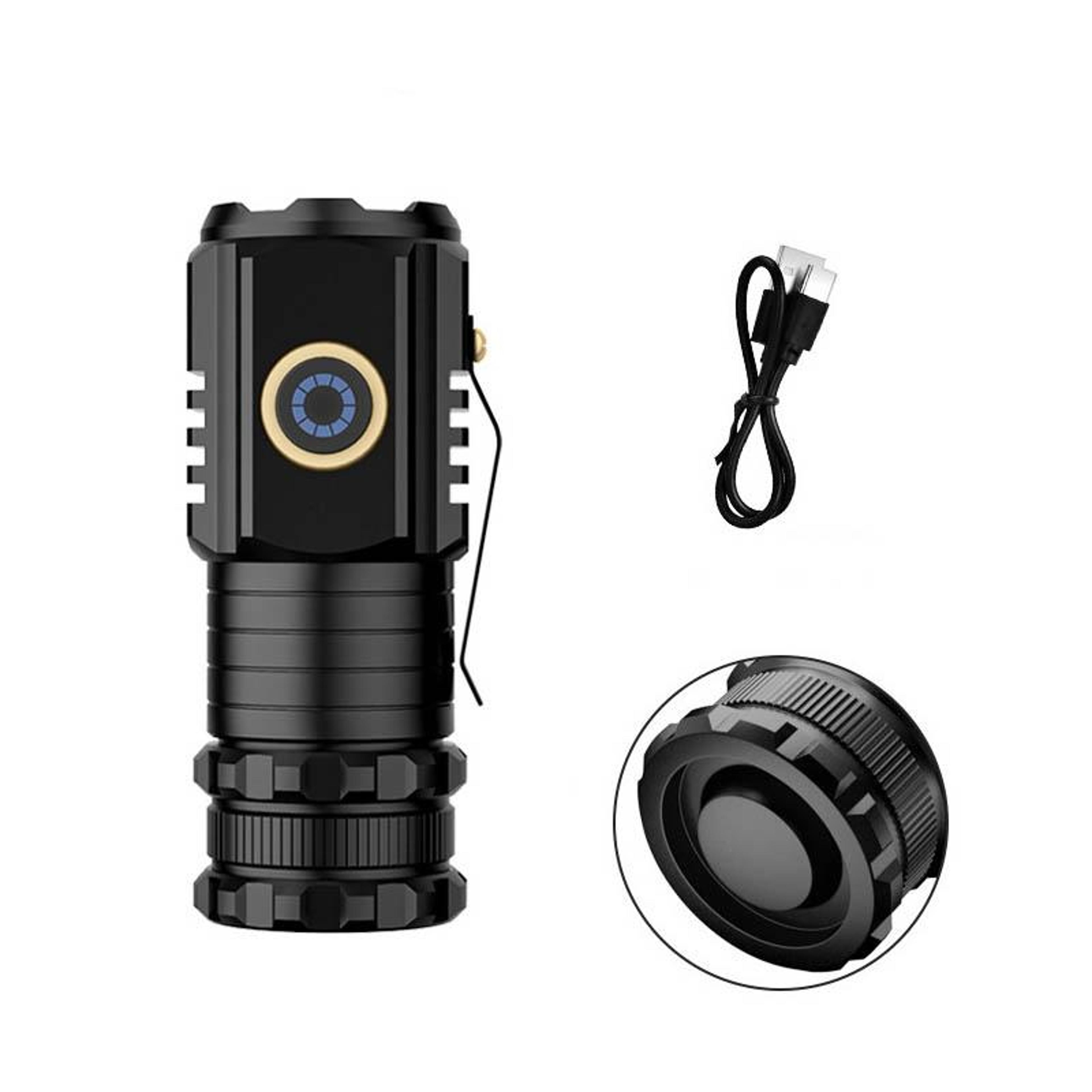 2000LM Rechargeable Mini LED Flashlight Waterproof Pocket Torch With Type C Charging 0