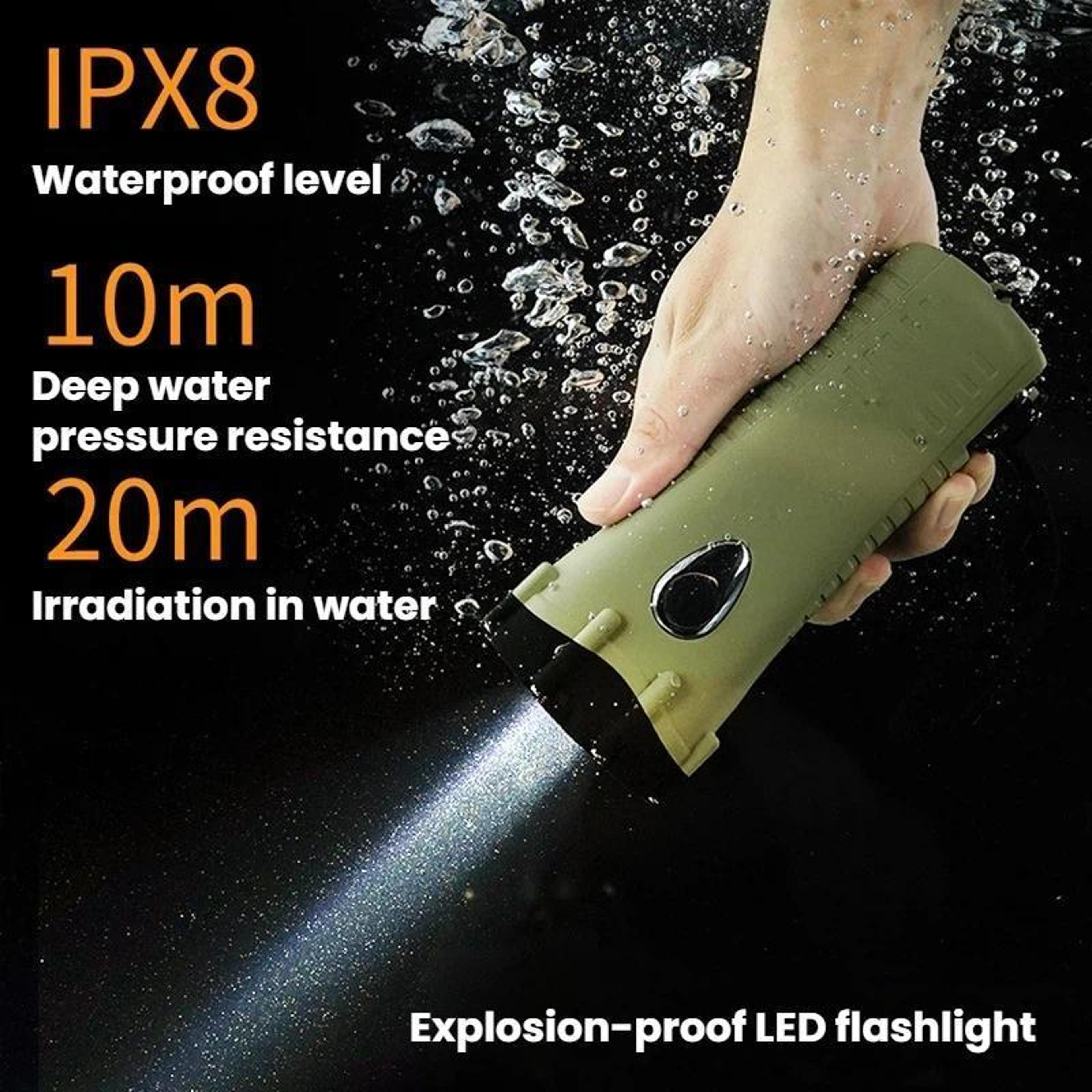 Hand Crank Emergency Flashlight Waterproof Rechargeable LED Torch With Power Bank  SOS Alarm 1
