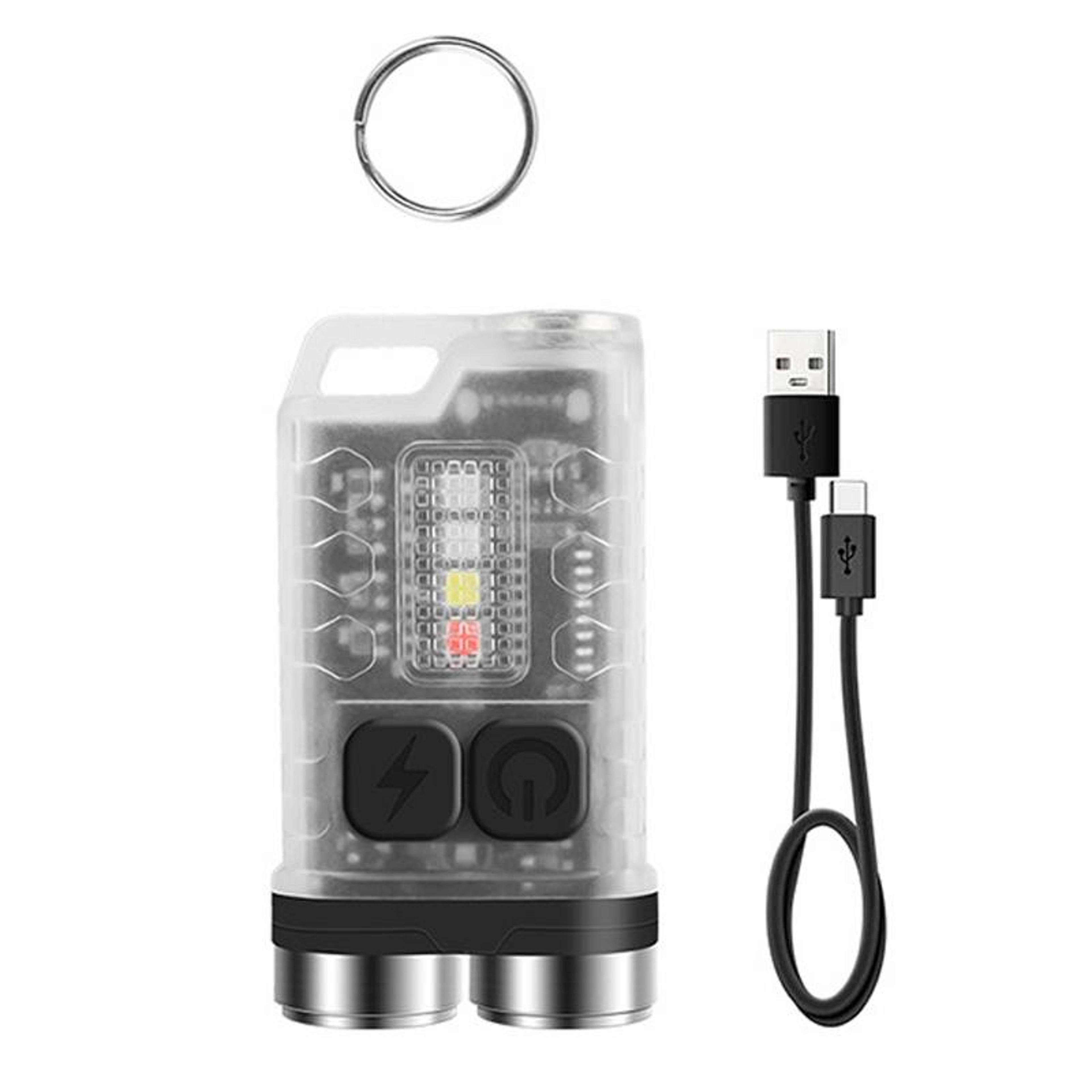 V3 Rechargeable Keychain Flashlight 900LM Mini EDC Torch With UV Light  Magnet 6