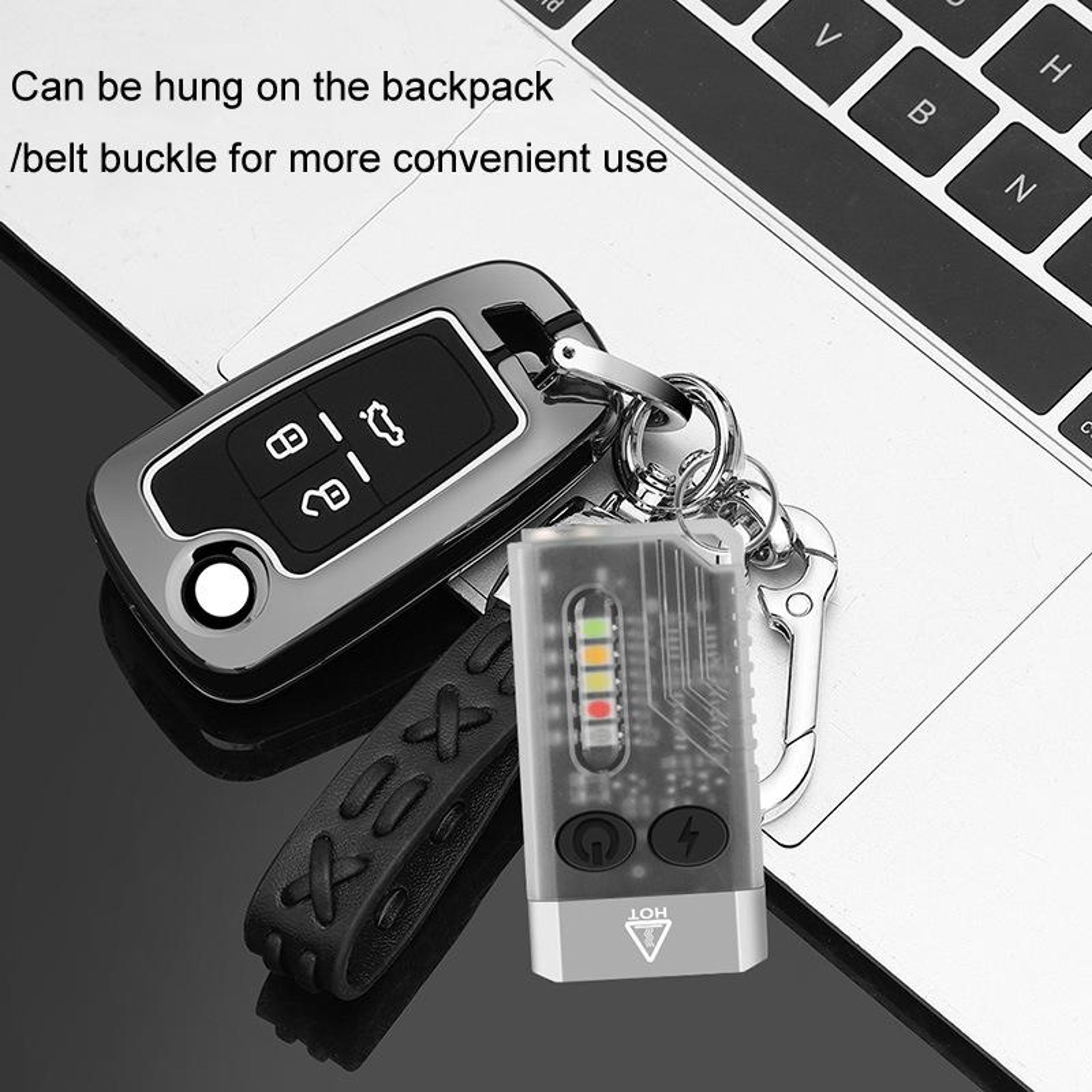 V10 Rechargeable Keychain Flashlight 1000LM Mini EDC Torch With UV Light  Emergency Alarm 7