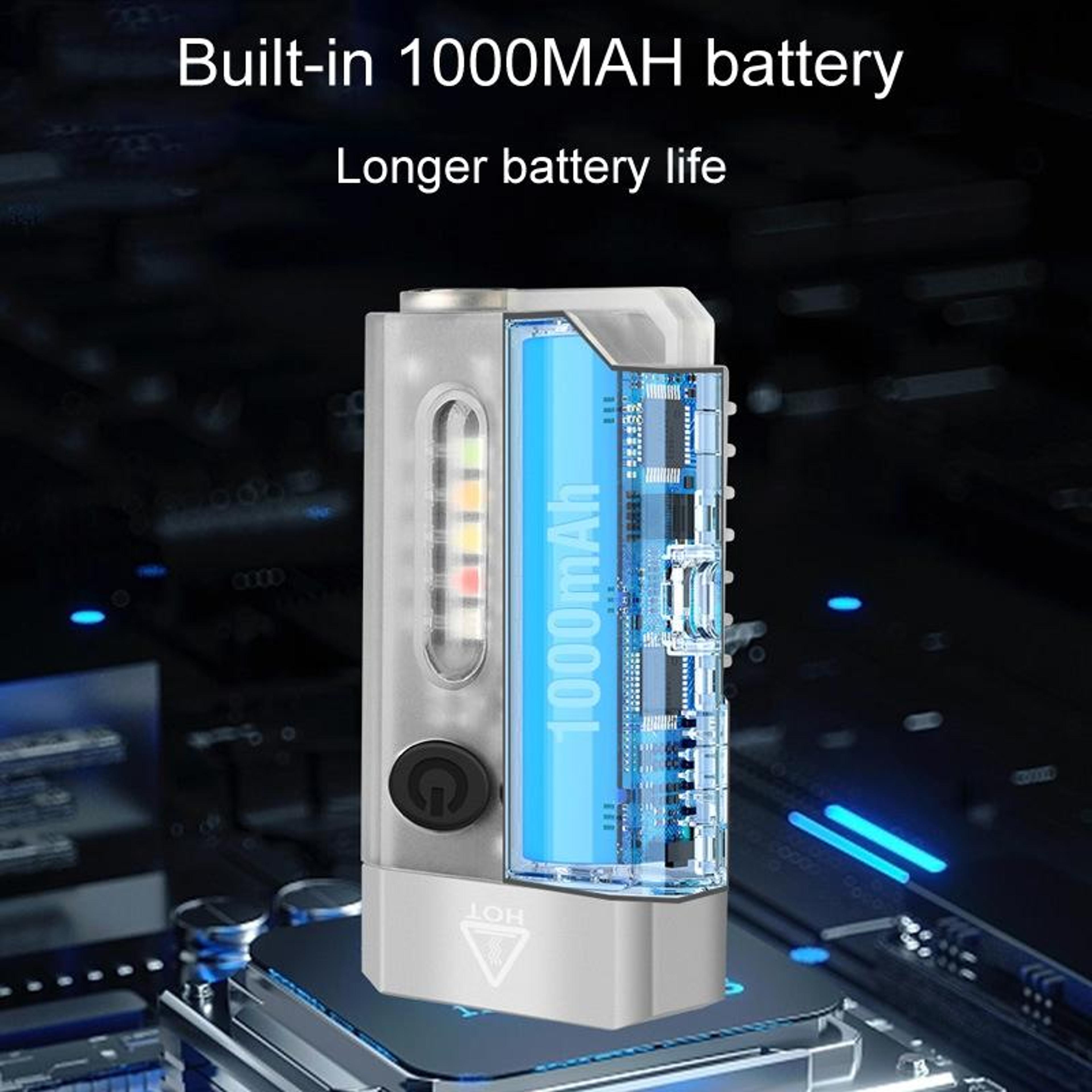 V10 Rechargeable Keychain Flashlight 1000LM Mini EDC Torch With UV Light  Emergency Alarm 9