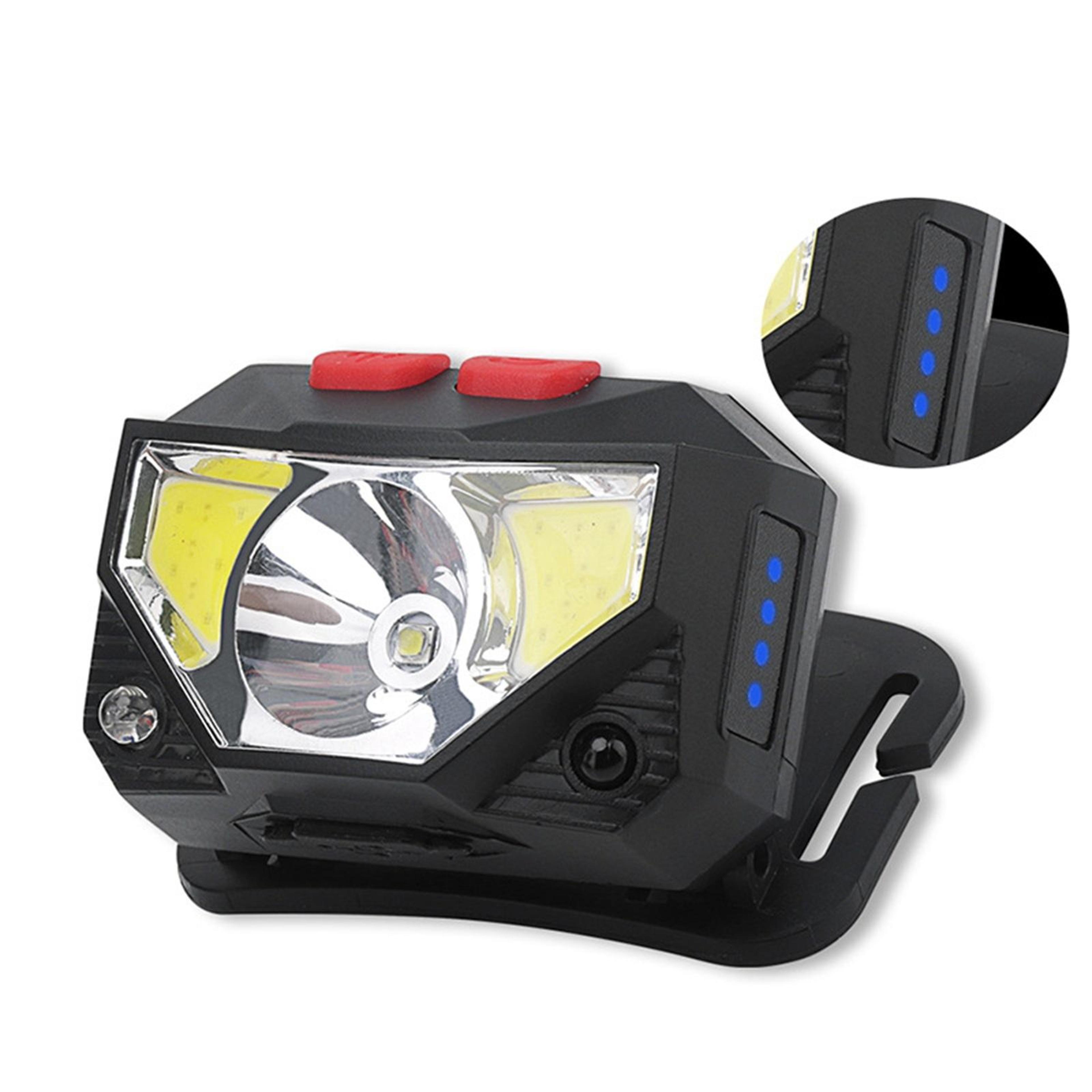 Premium USB Rechargeable Headlamp With Induction Sensor  Dual XPG  COB Lighting 2