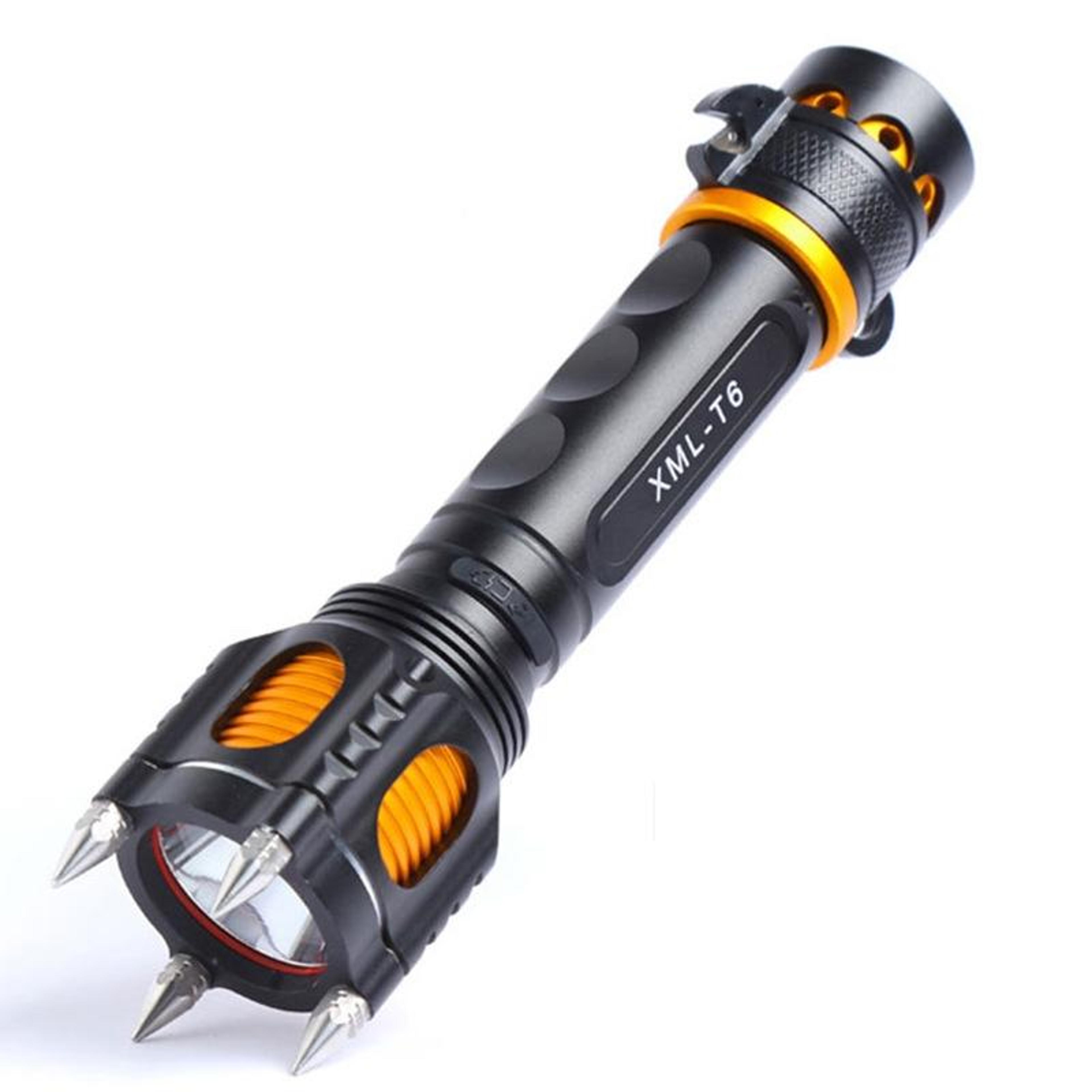 Premium Rechargeable LED Tactical Flashlight With Safety Hammer  Multi Function Design 5