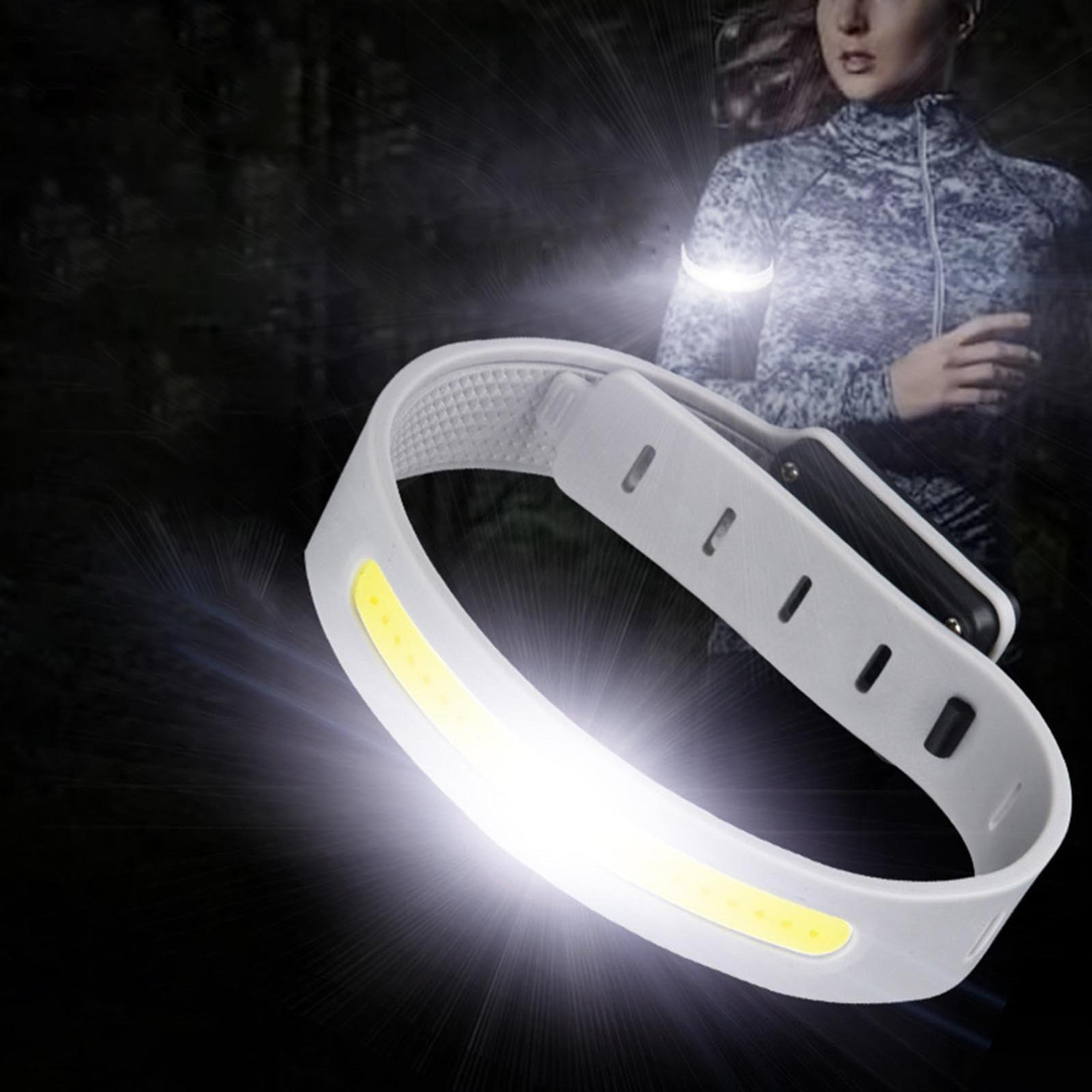 lumiguard usb rechargeable led running armband safety light for night running, cycling & walking