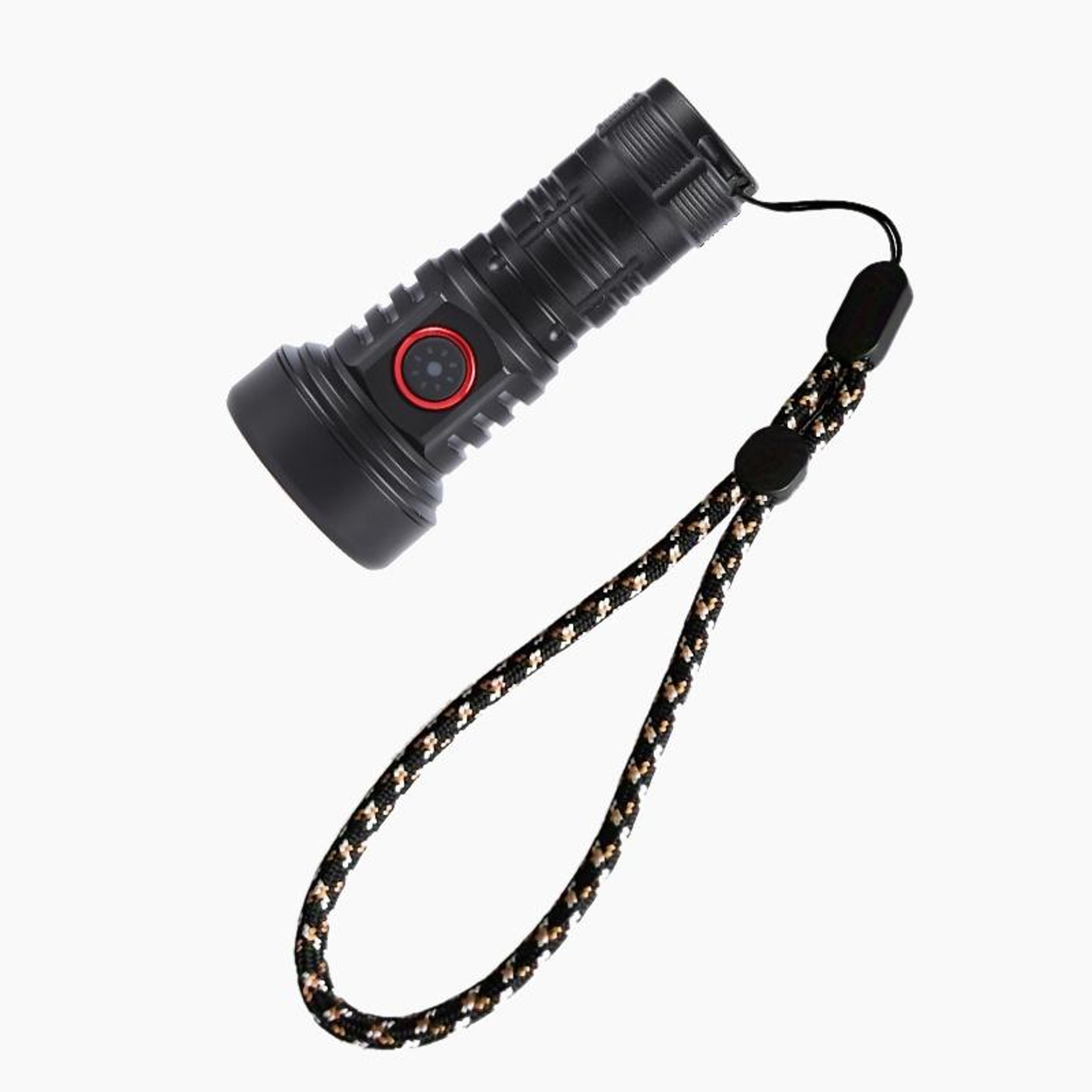1000LM USB Rechargeable LED Flashlight With Red Light Mode  Type C Fast Charging 5