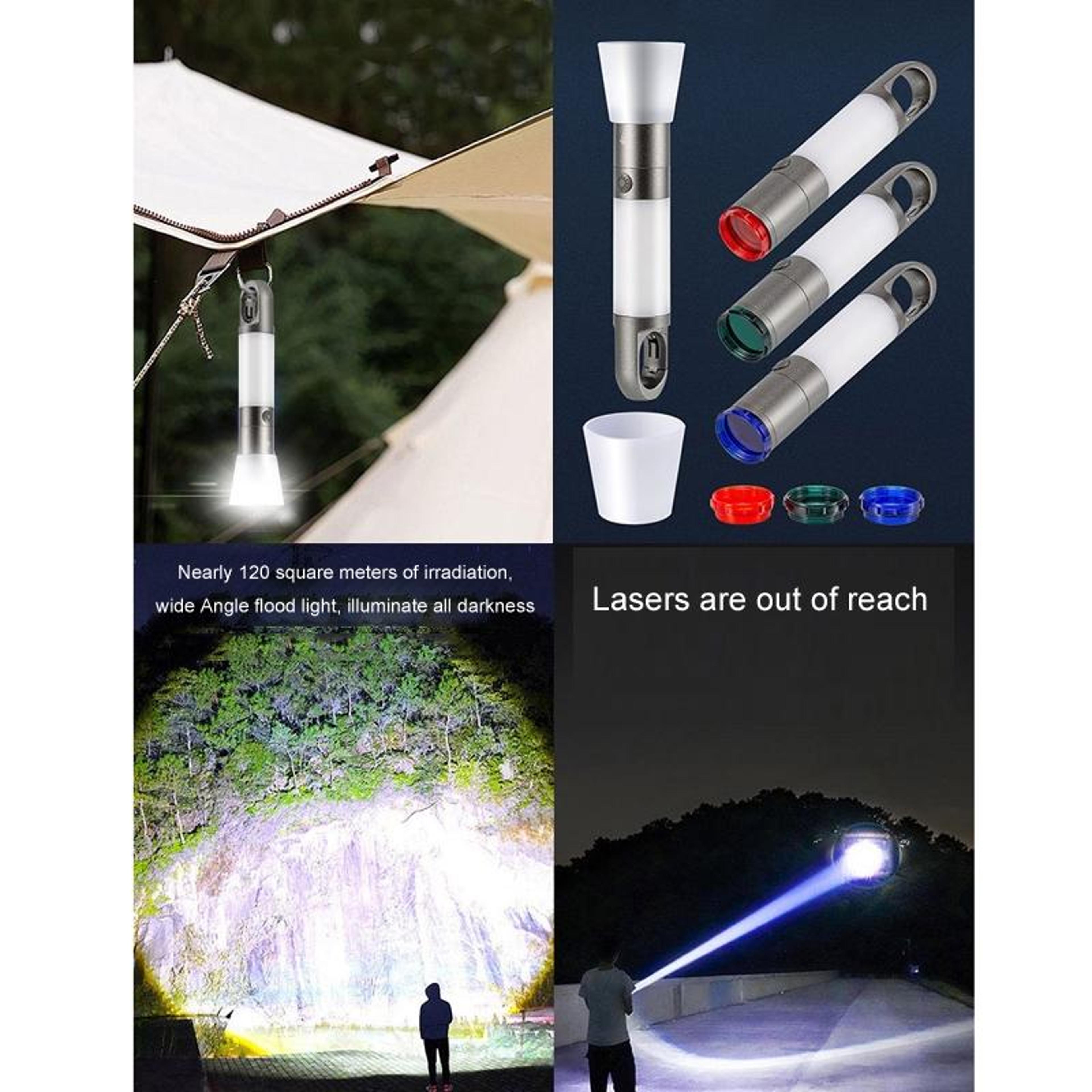 Long Range Laser Flashlight Camping Lantern With Magnetic Base  USB C Rechargeable Light 4