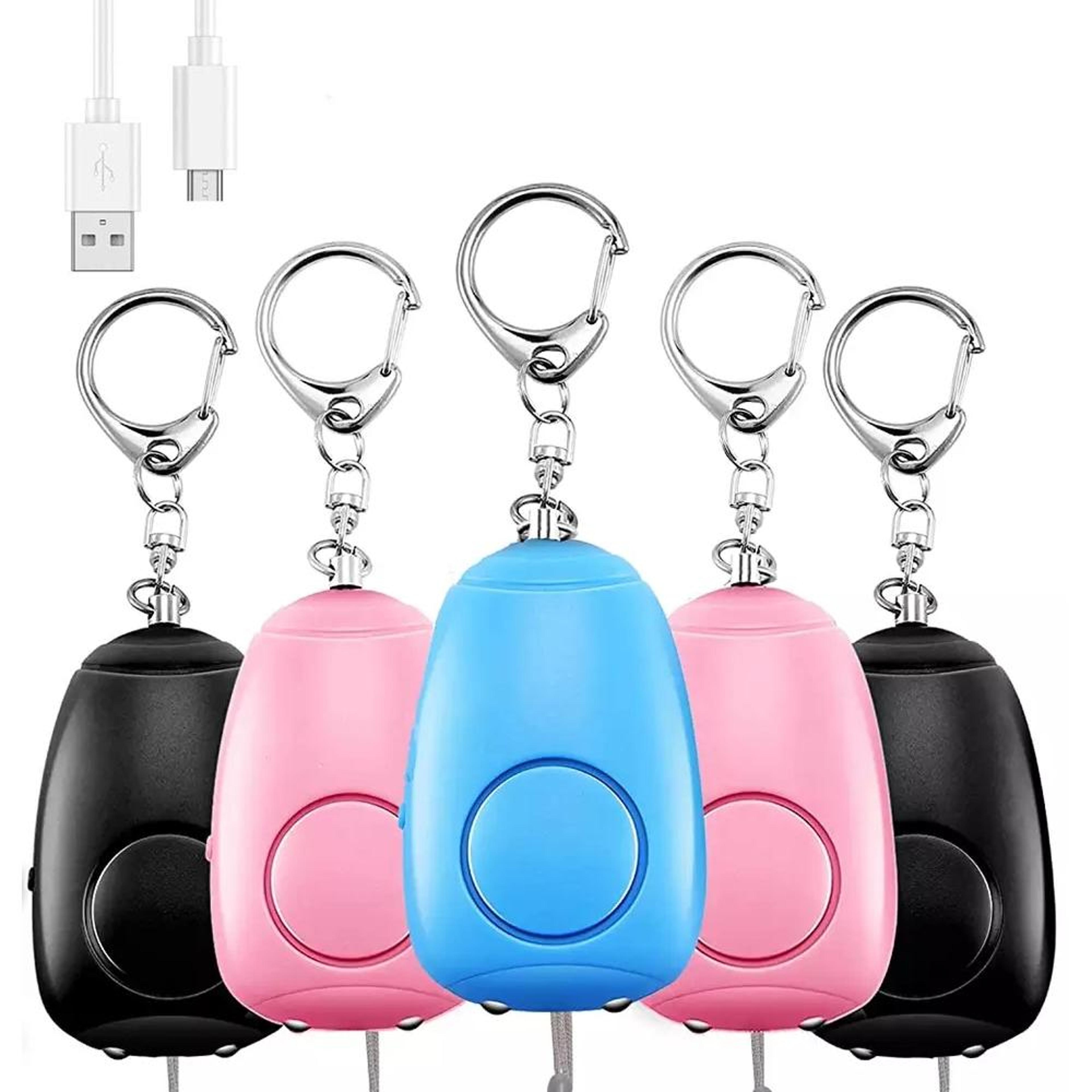 premium 130db personal safety alarm keychain with dual bright leds
