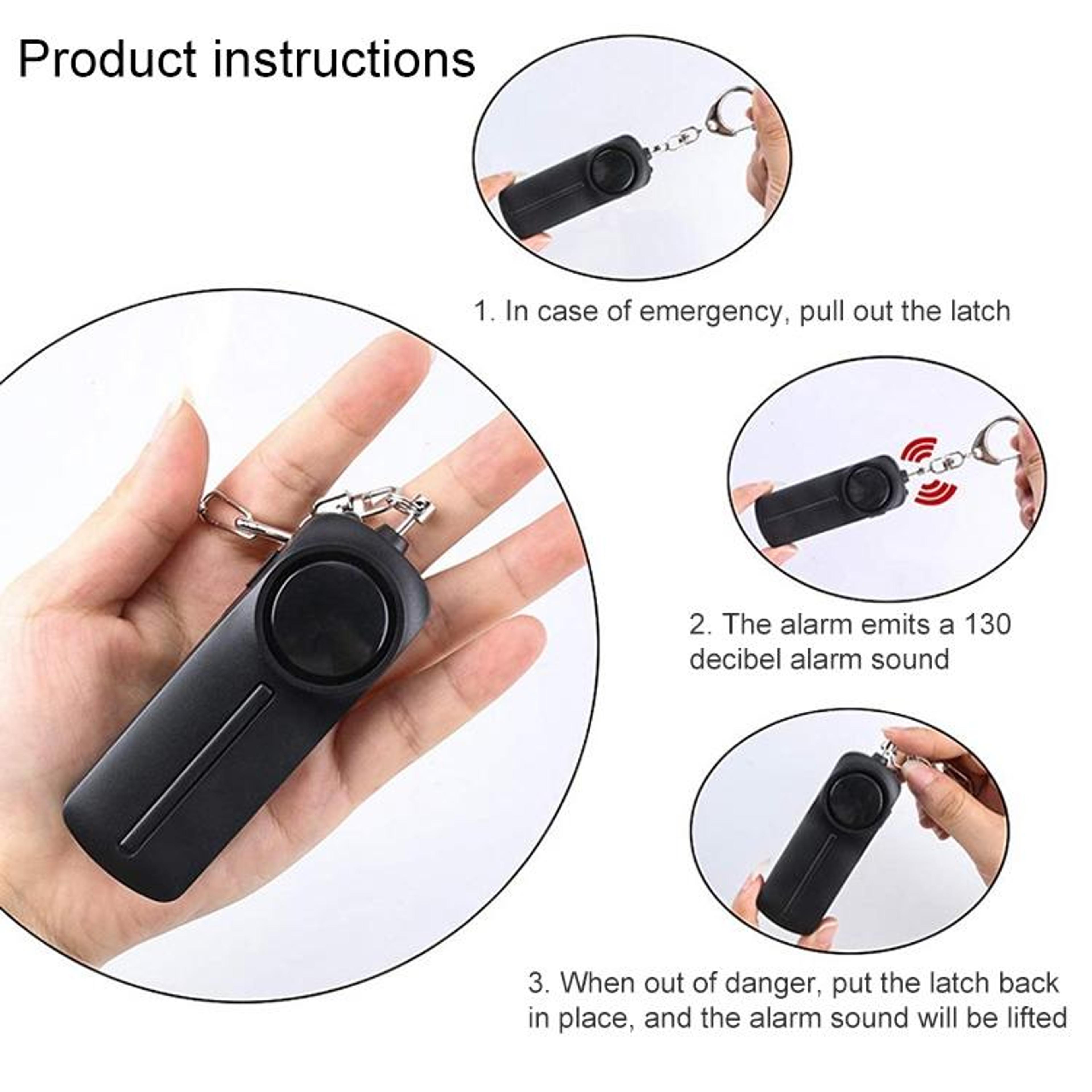Premium 130dB Personal Safety Alarm Keychain With LED Flashlight 6