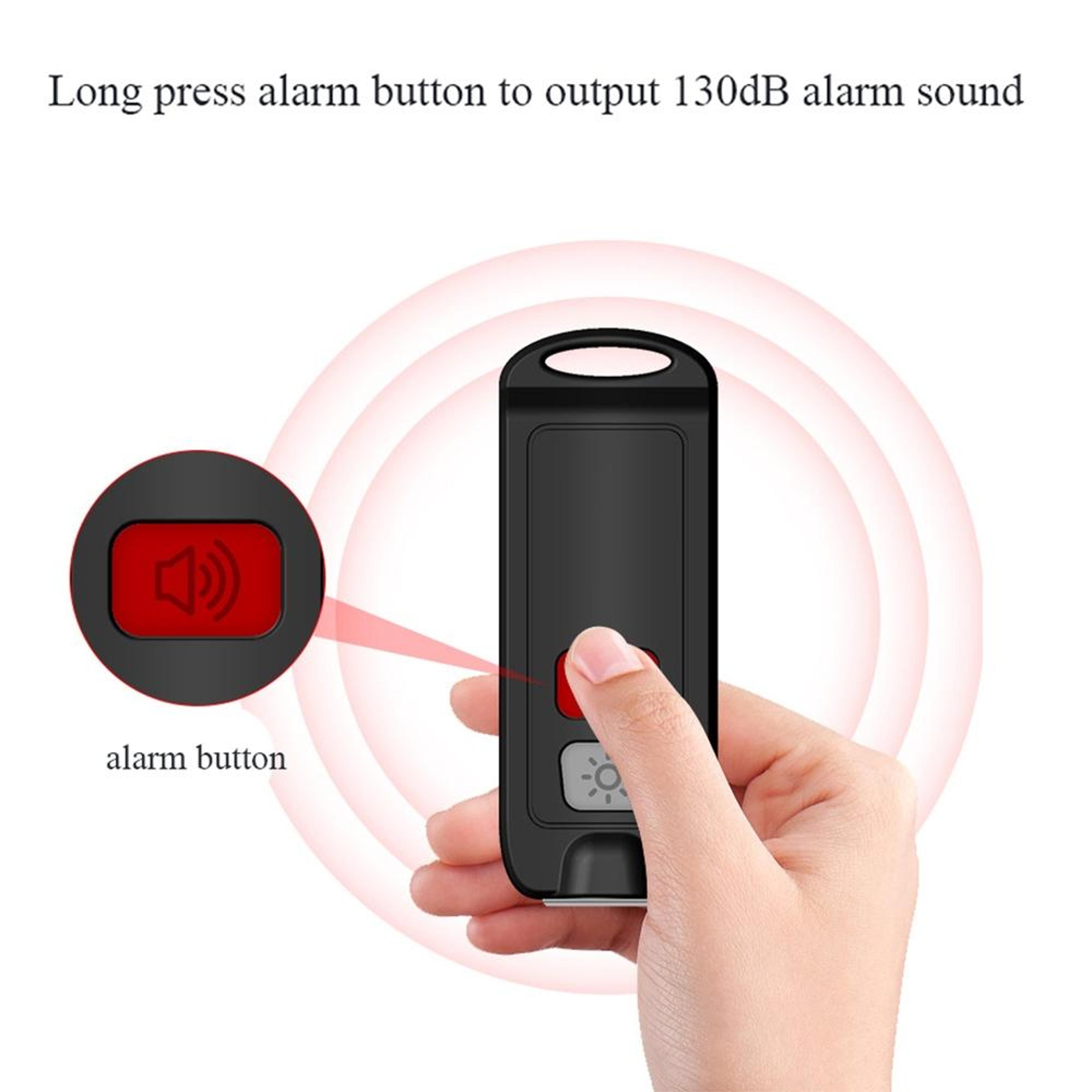 GuardianGlow 130dB Personal Safety Alarm Keychain With LED Flashlight  USB C Rechargeable Protectio 5