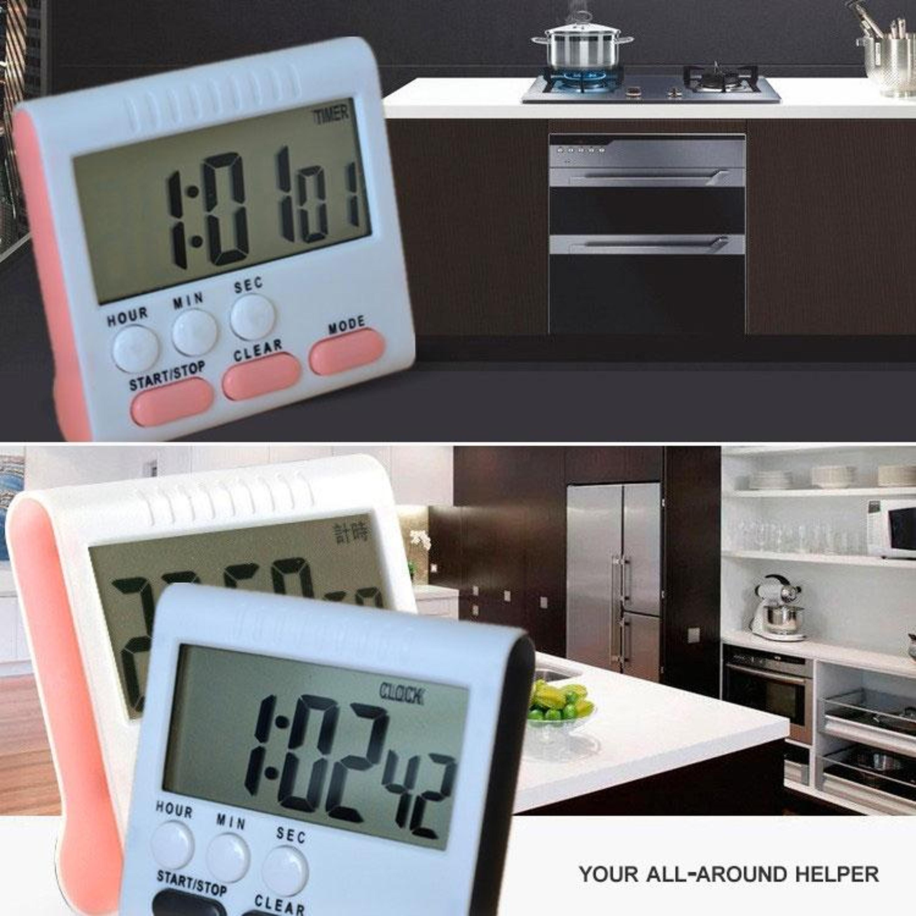 24 Hour Digital Kitchen Timer  Alarm Clock With Magnetic Back And Large LCD Display 7