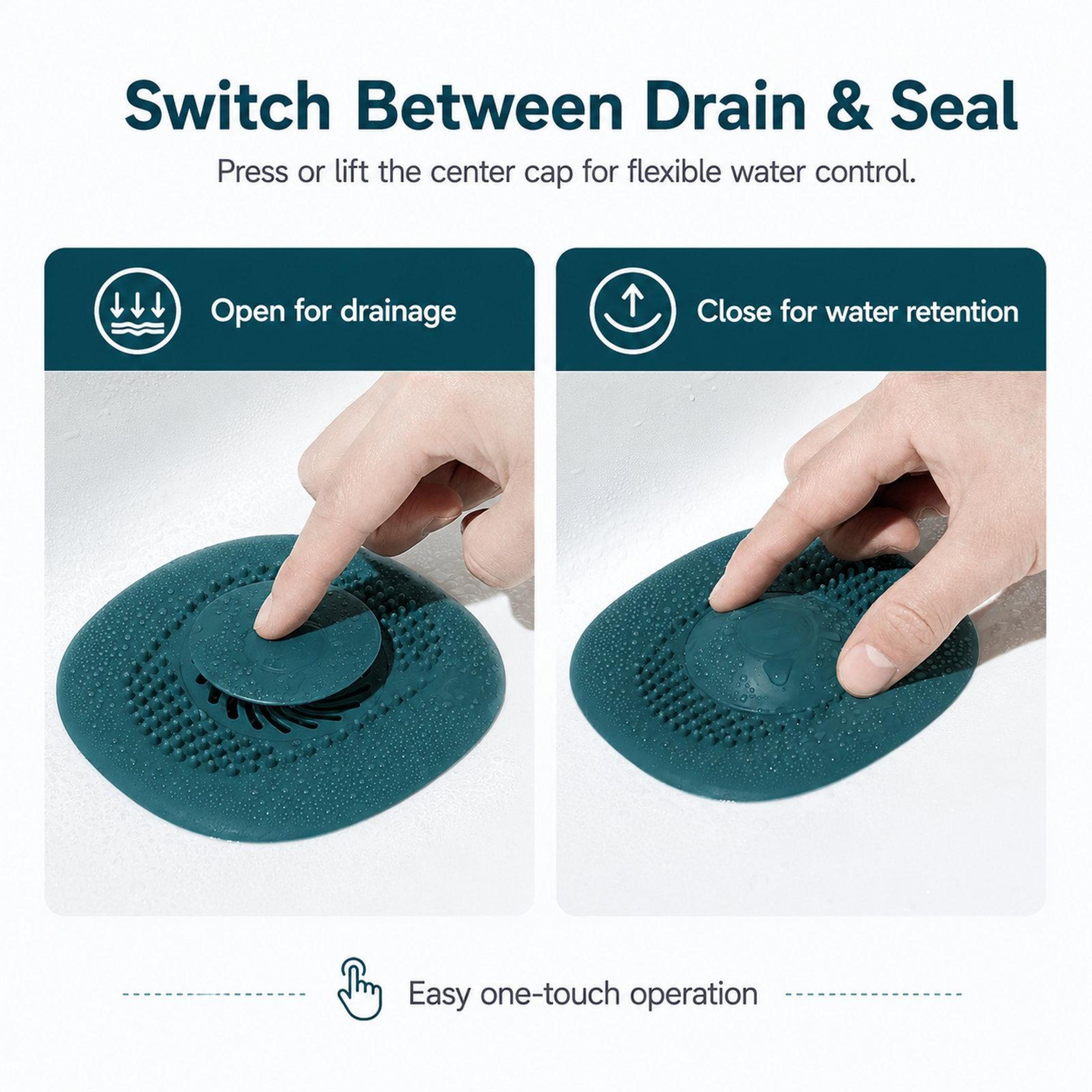 AquaFlow Push Button Drain Hair Catcher  Sink Drain Cover 8