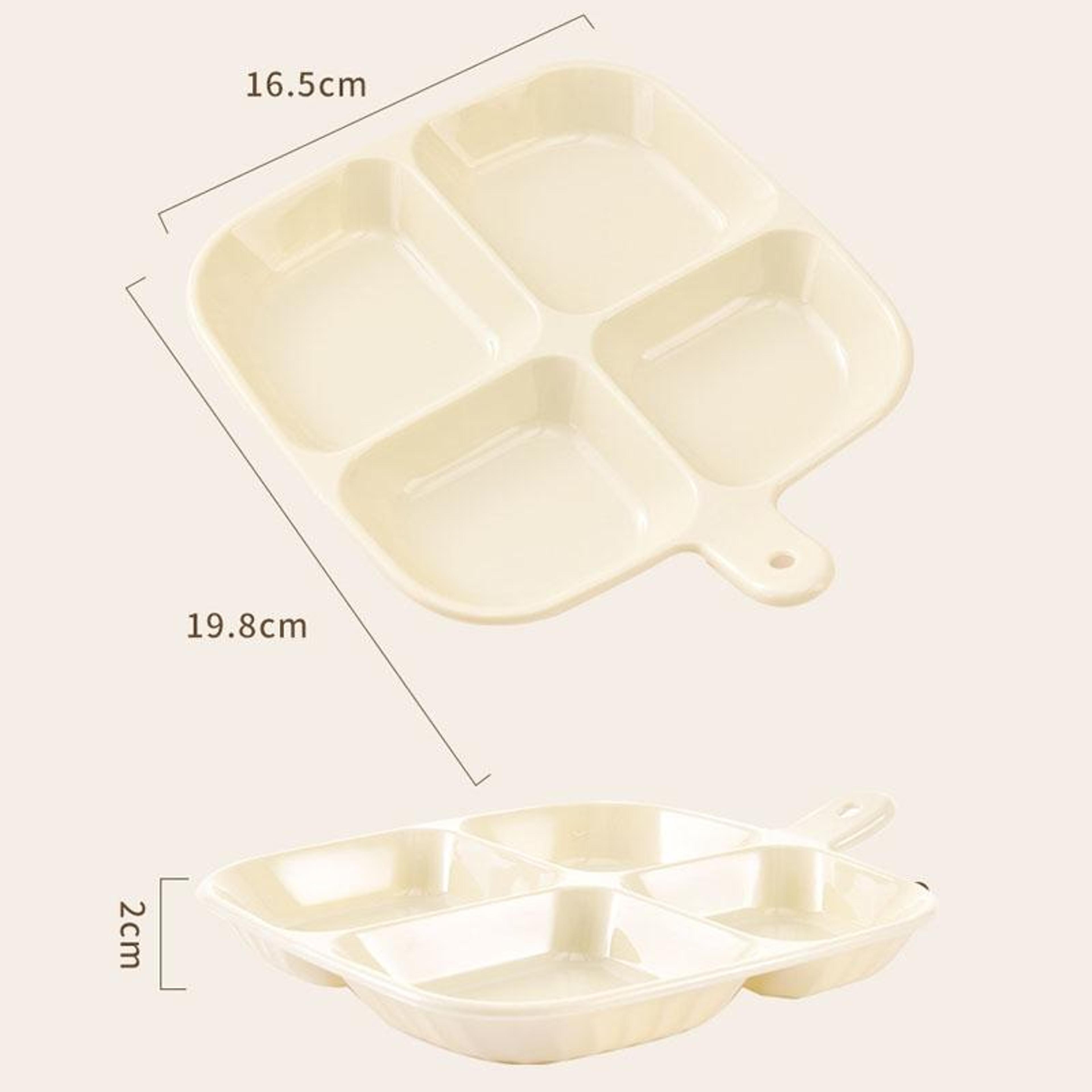 4 Compartment Snack  Spice Serving Tray With Handle Food Storage Organizer 2
