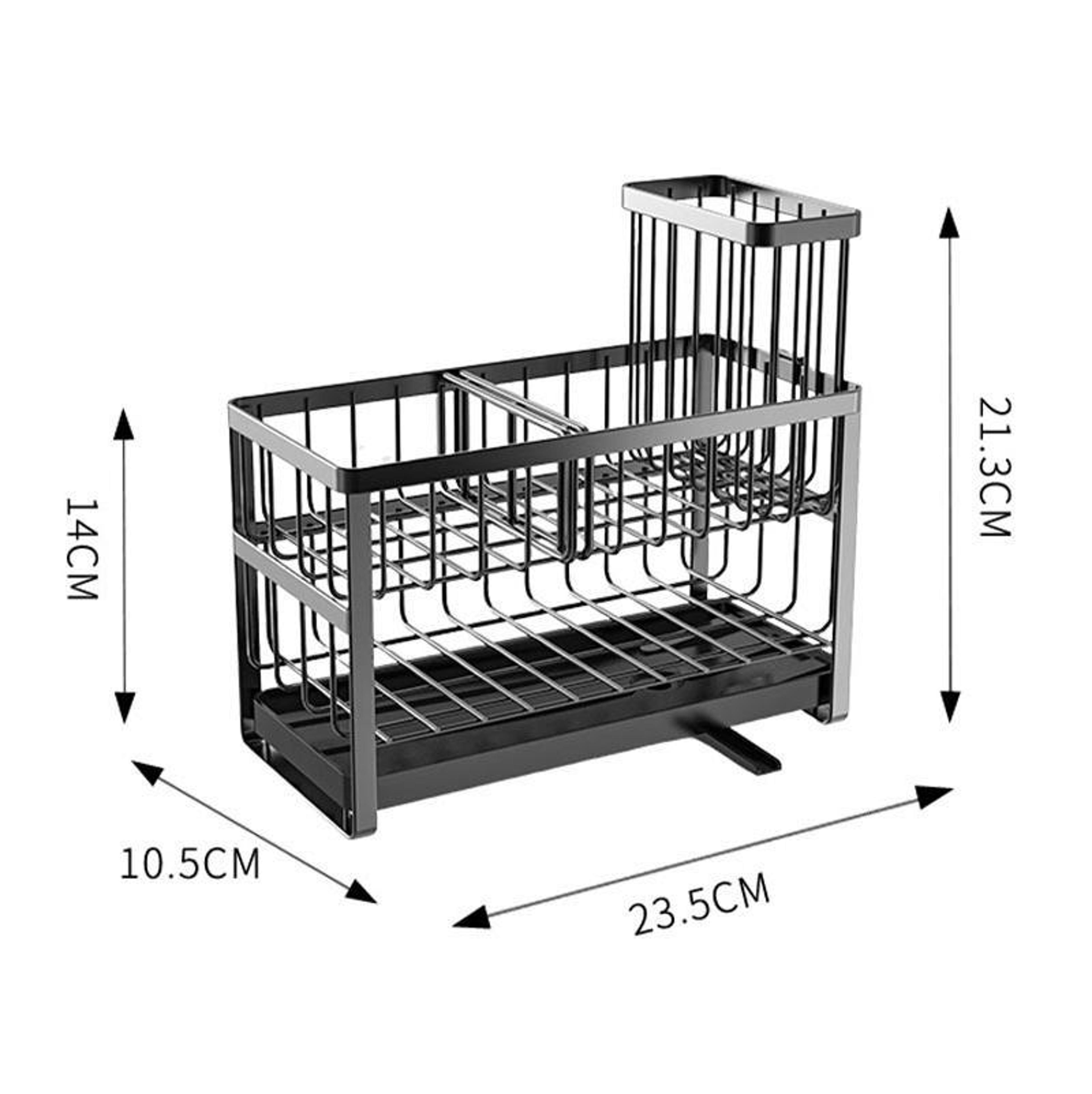 Premium 2 Tier Kitchen Sink Organizer  Sponge Drying Rack With 360 Drainage 4