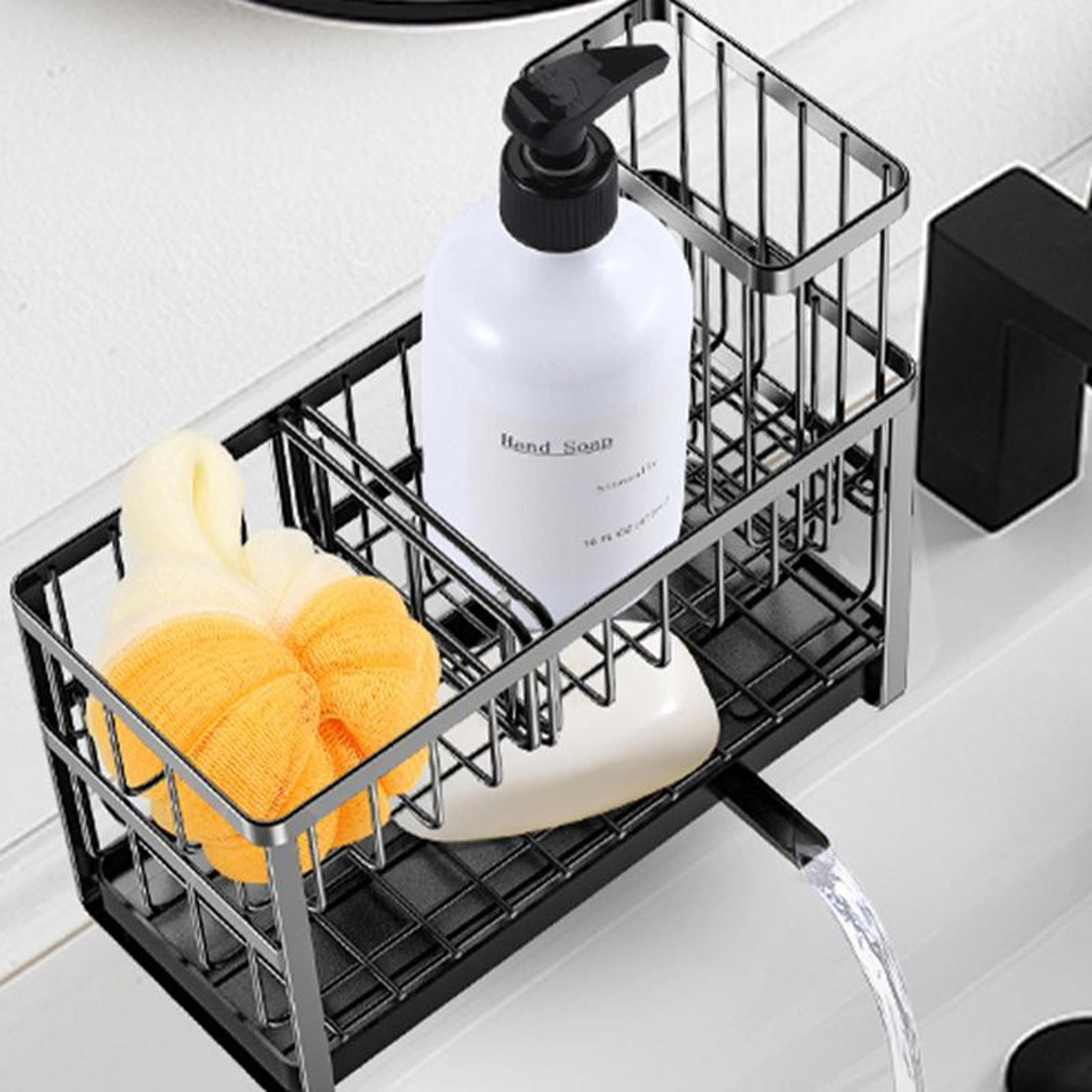 Premium 2 Tier Kitchen Sink Organizer  Sponge Drying Rack With 360 Drainage 6