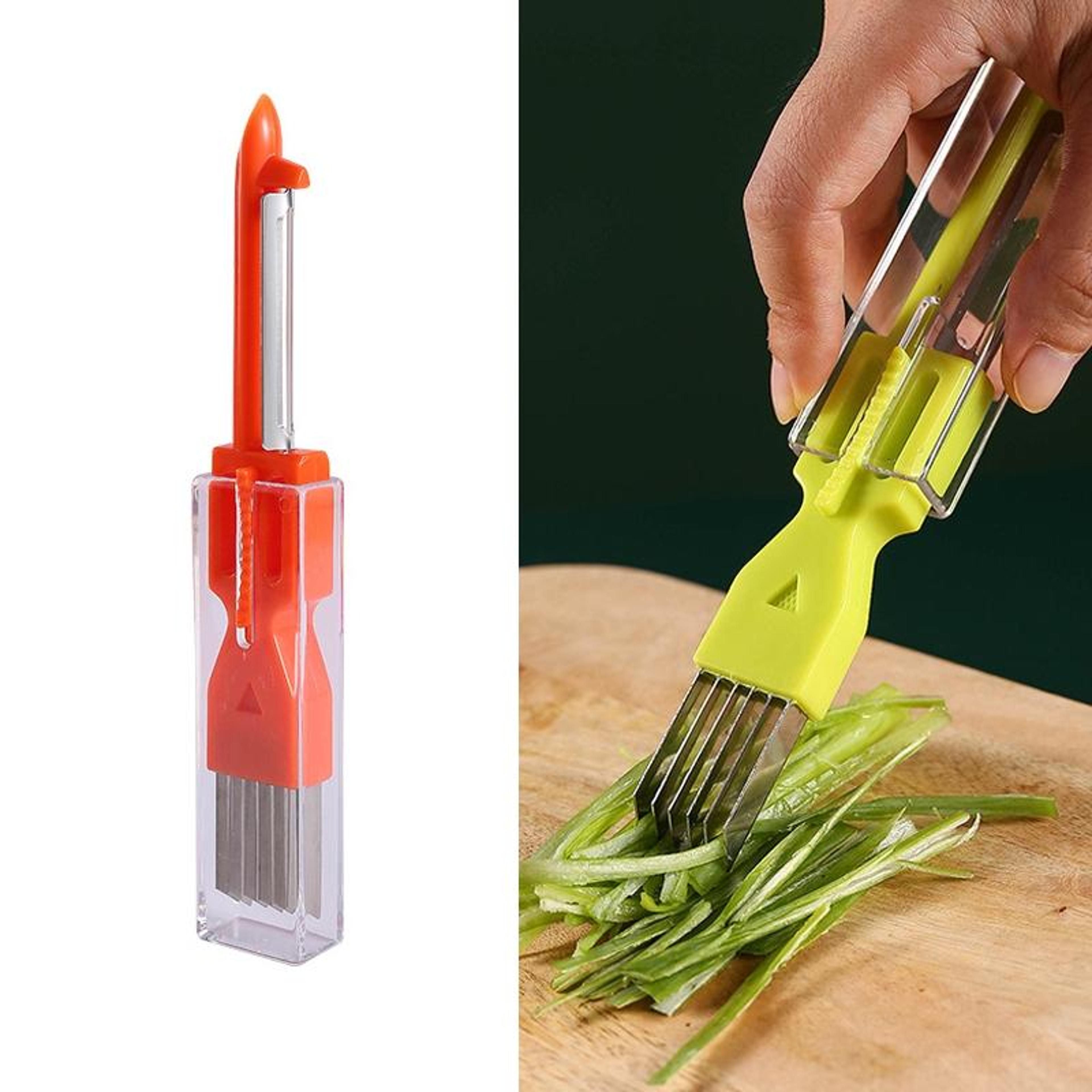 Premium Multifunctional Green Onion Peeler  Scallion Slicer Kitchen Herb Cutter 5