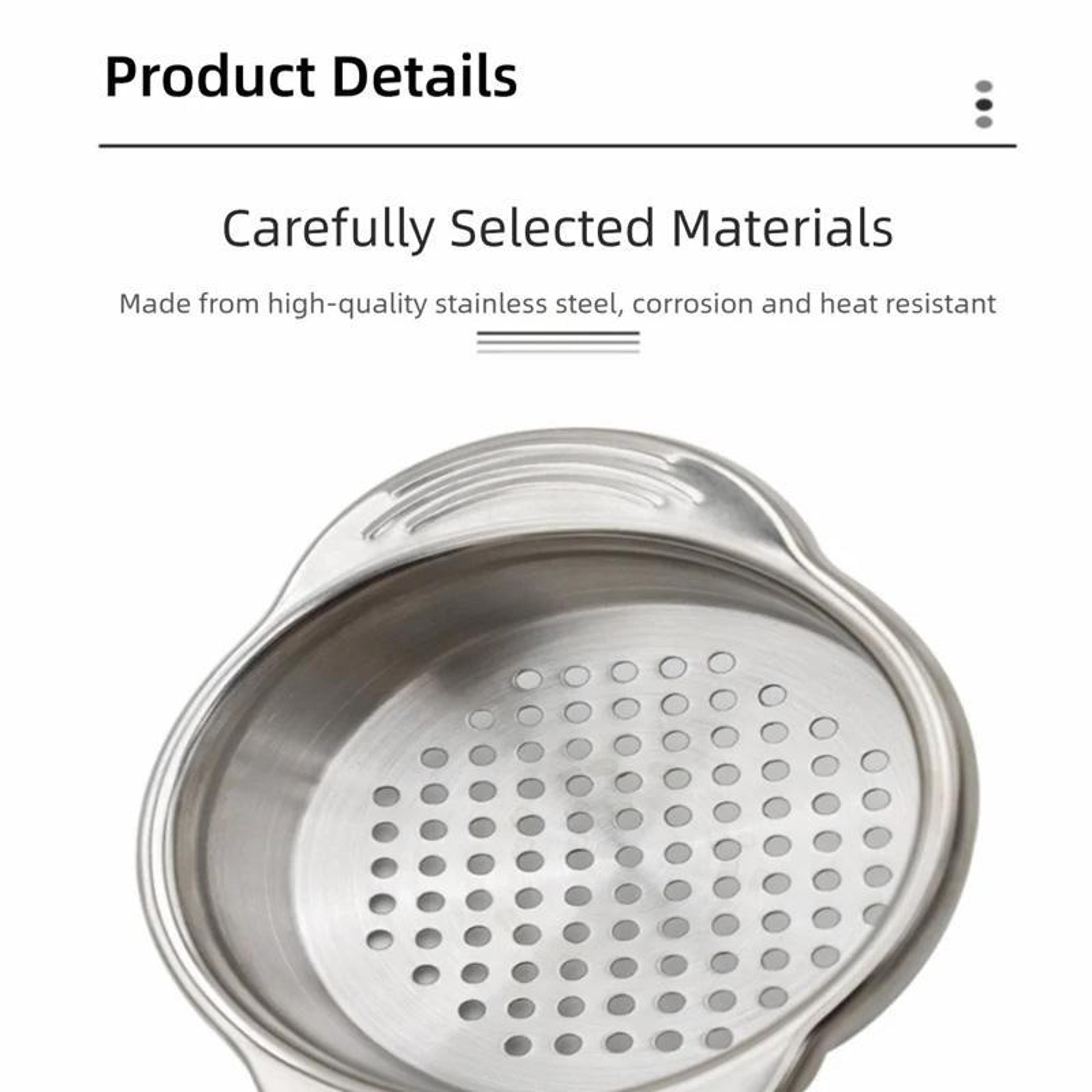Premium 304 Stainless Steel Can Strainer With Non Slip Dual Handles For Easy Draining 2