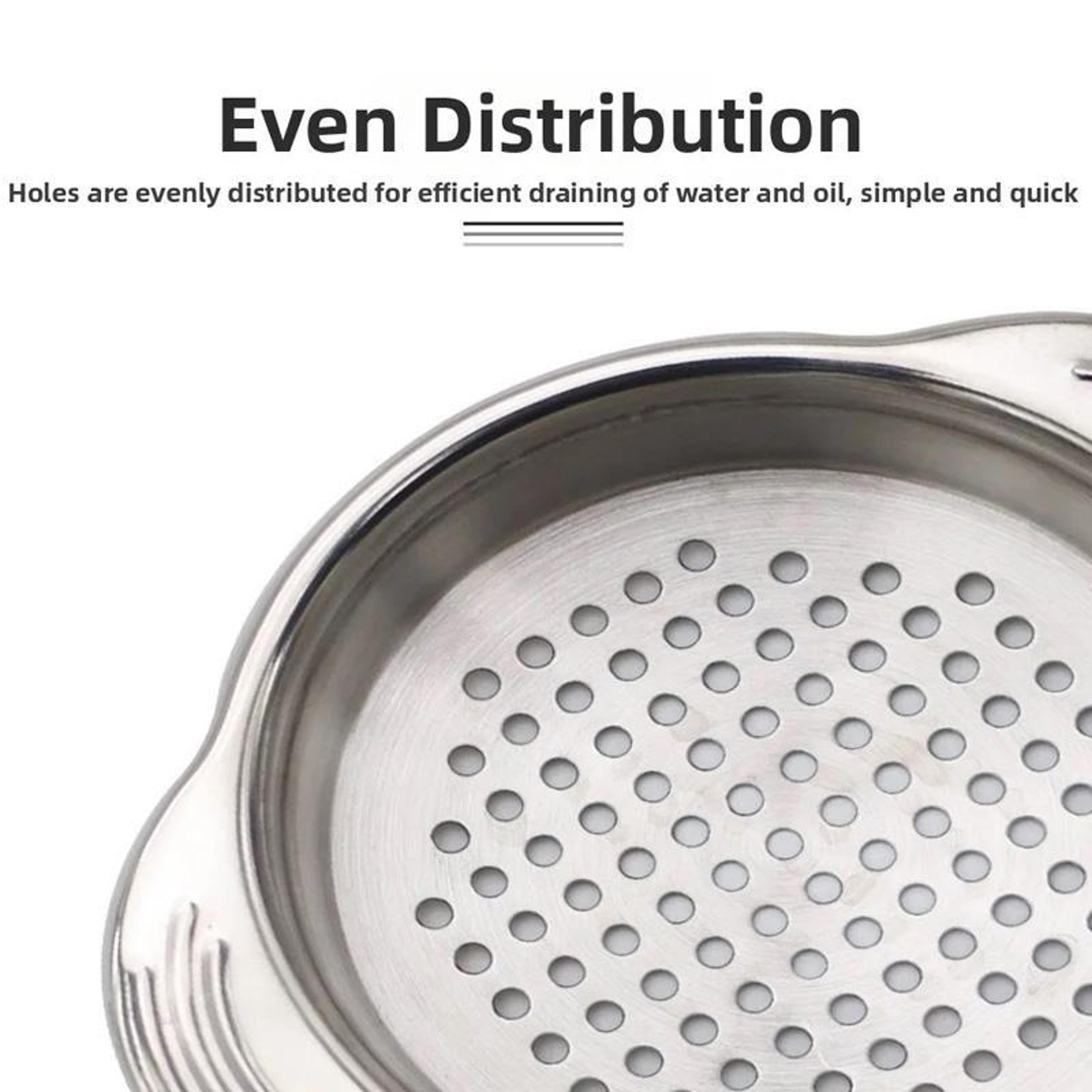 Premium 304 Stainless Steel Can Strainer With Non Slip Dual Handles For Easy Draining 5