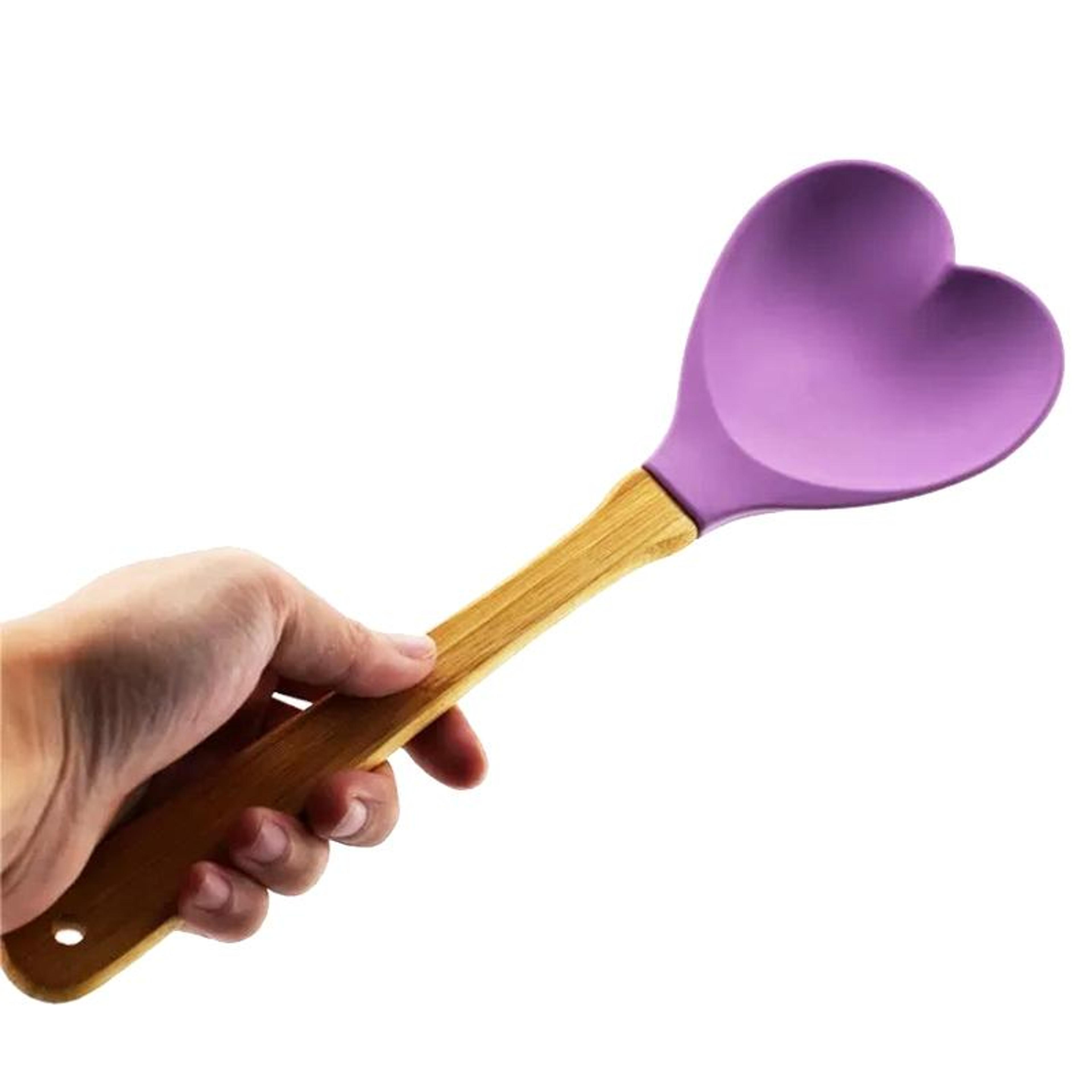 Premium Heart Shaped Silicone Spatula Heat Resistant Nonstick Silicone Spatula For Baking  Cooking 4