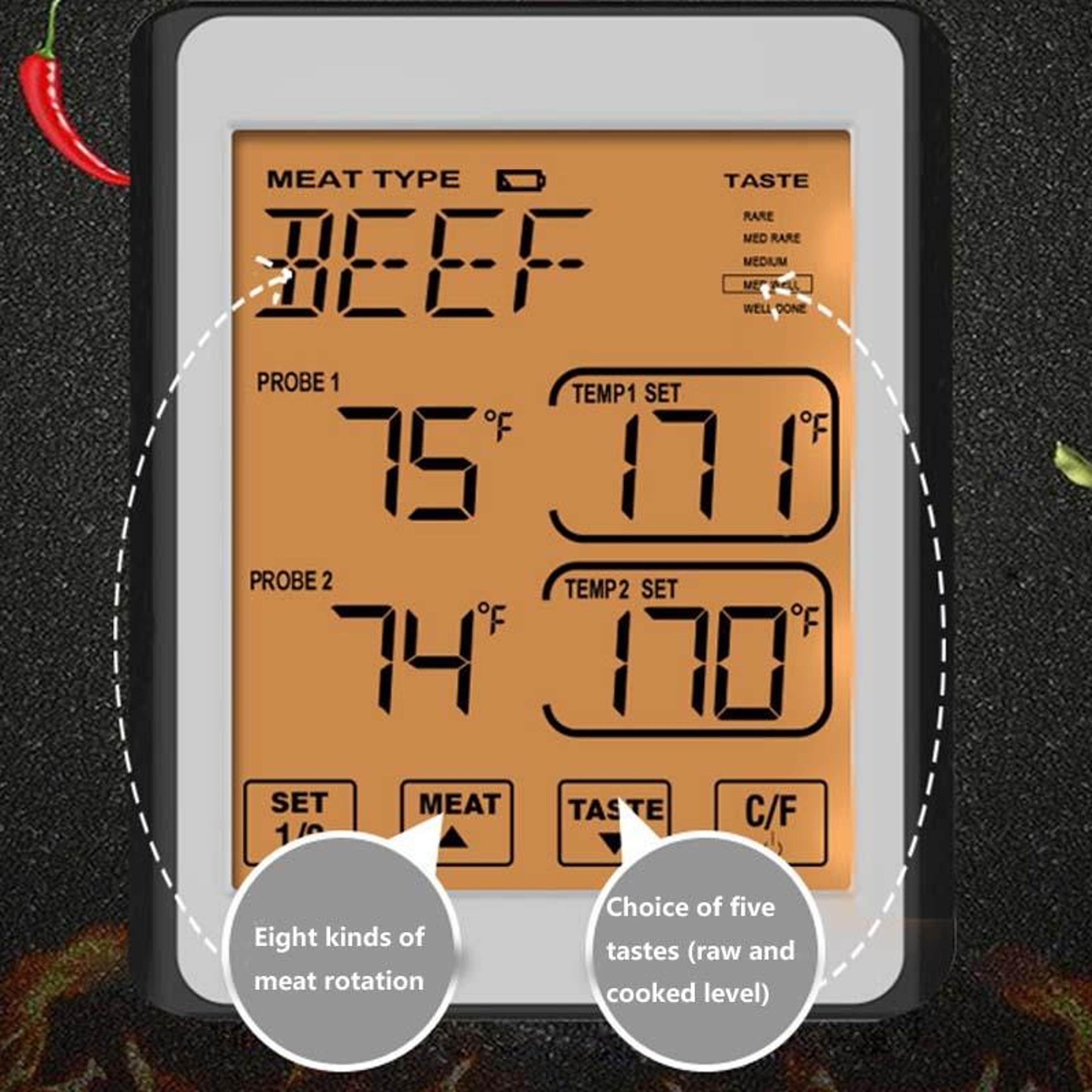 Smart Grill  Kitchen Thermometer With Dual Probes And Color Screen 9