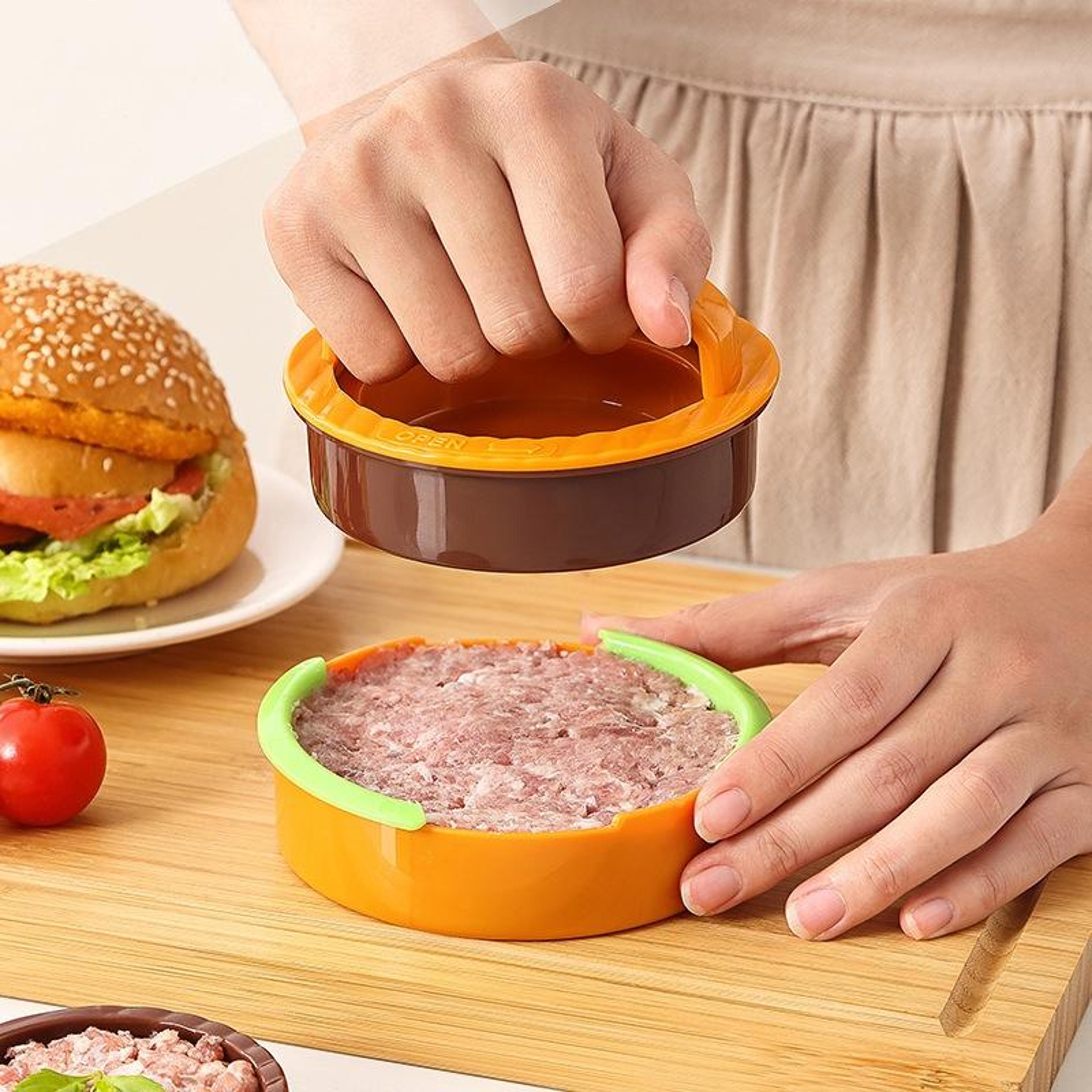 Gourmet Burger Press Kit With Removable Bottom Space Saving Patty Maker 8