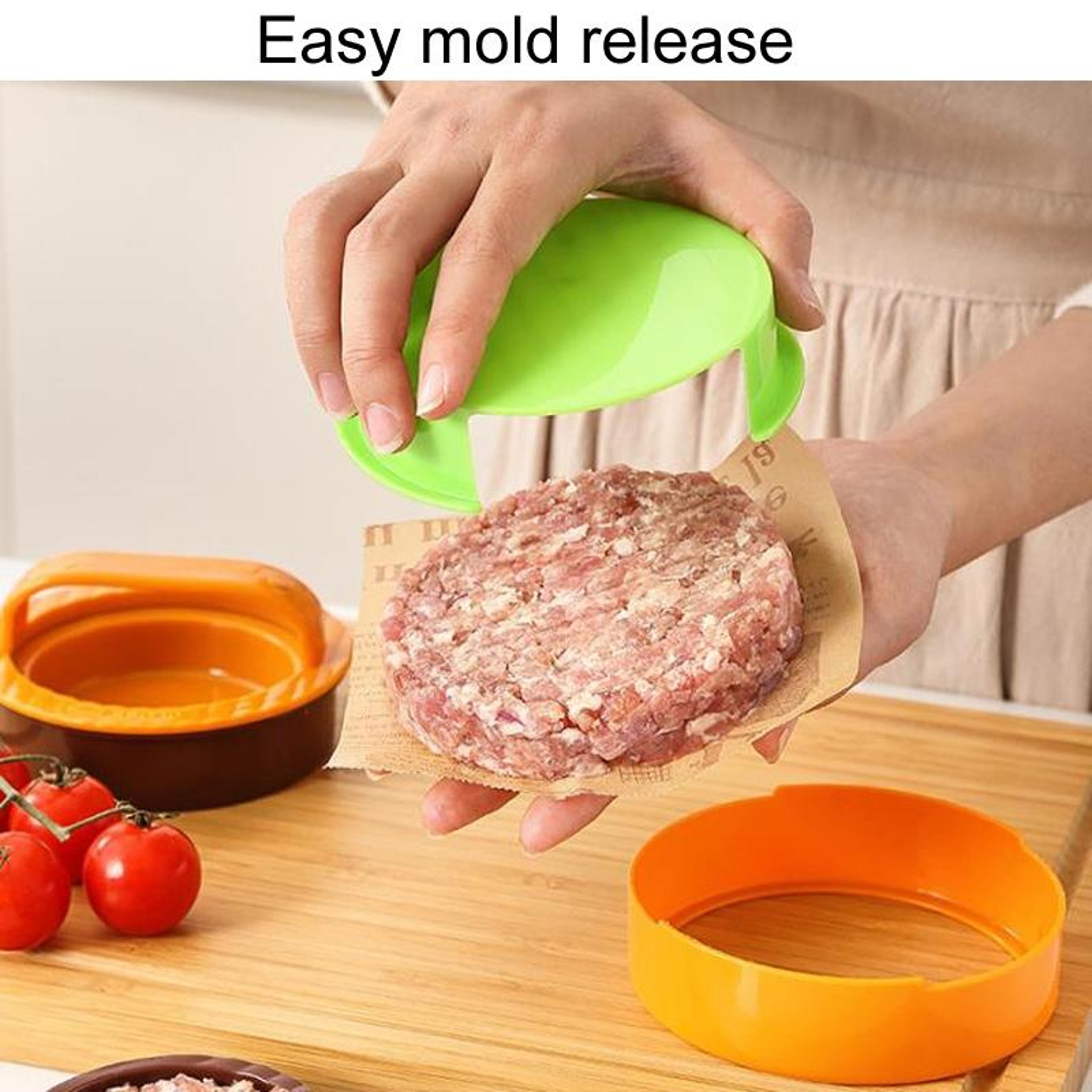 Gourmet Burger Press Kit With Removable Bottom Space Saving Patty Maker 3