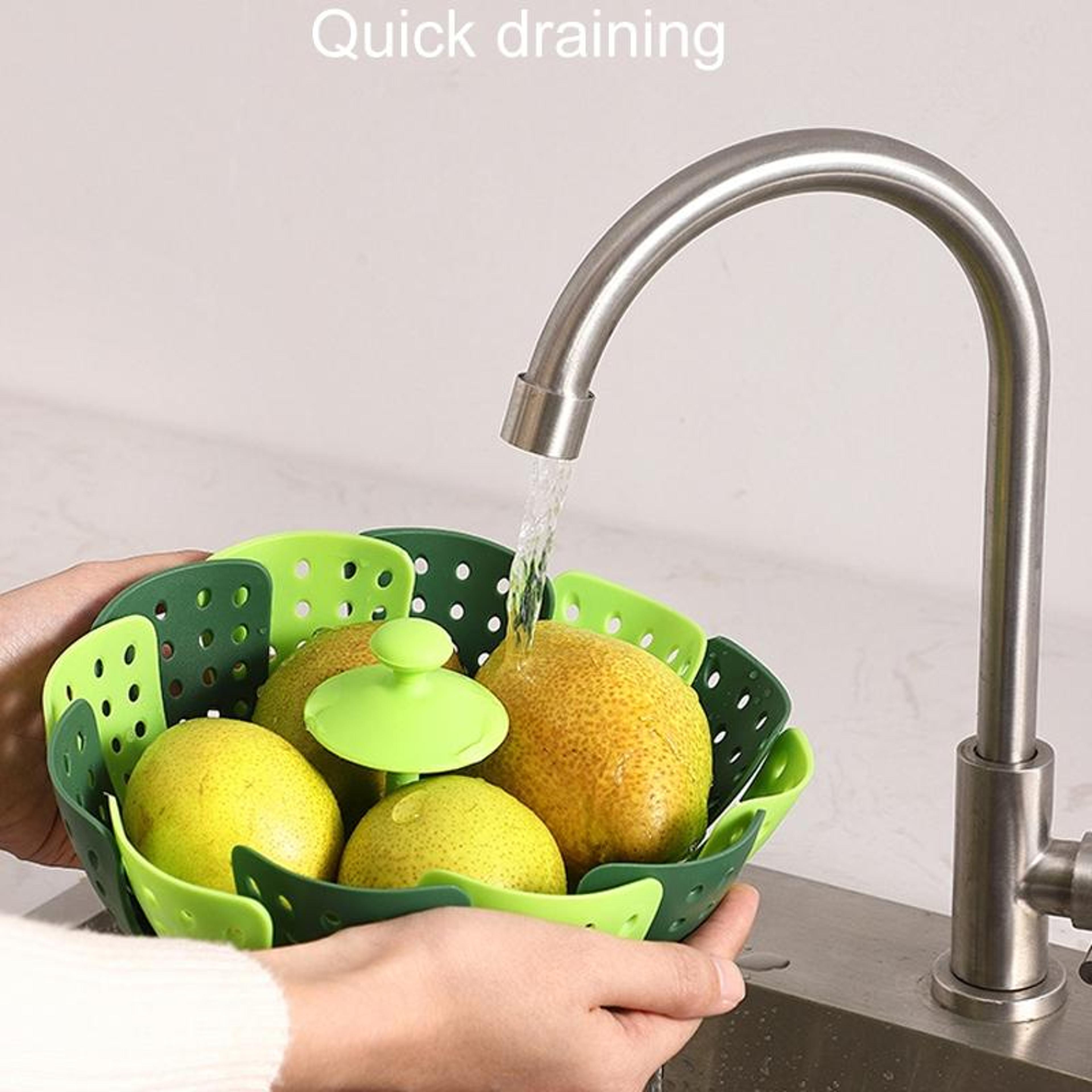Foldable Lotus Steam Basket Durable Kitchen Vegetable  Food Strainer 6