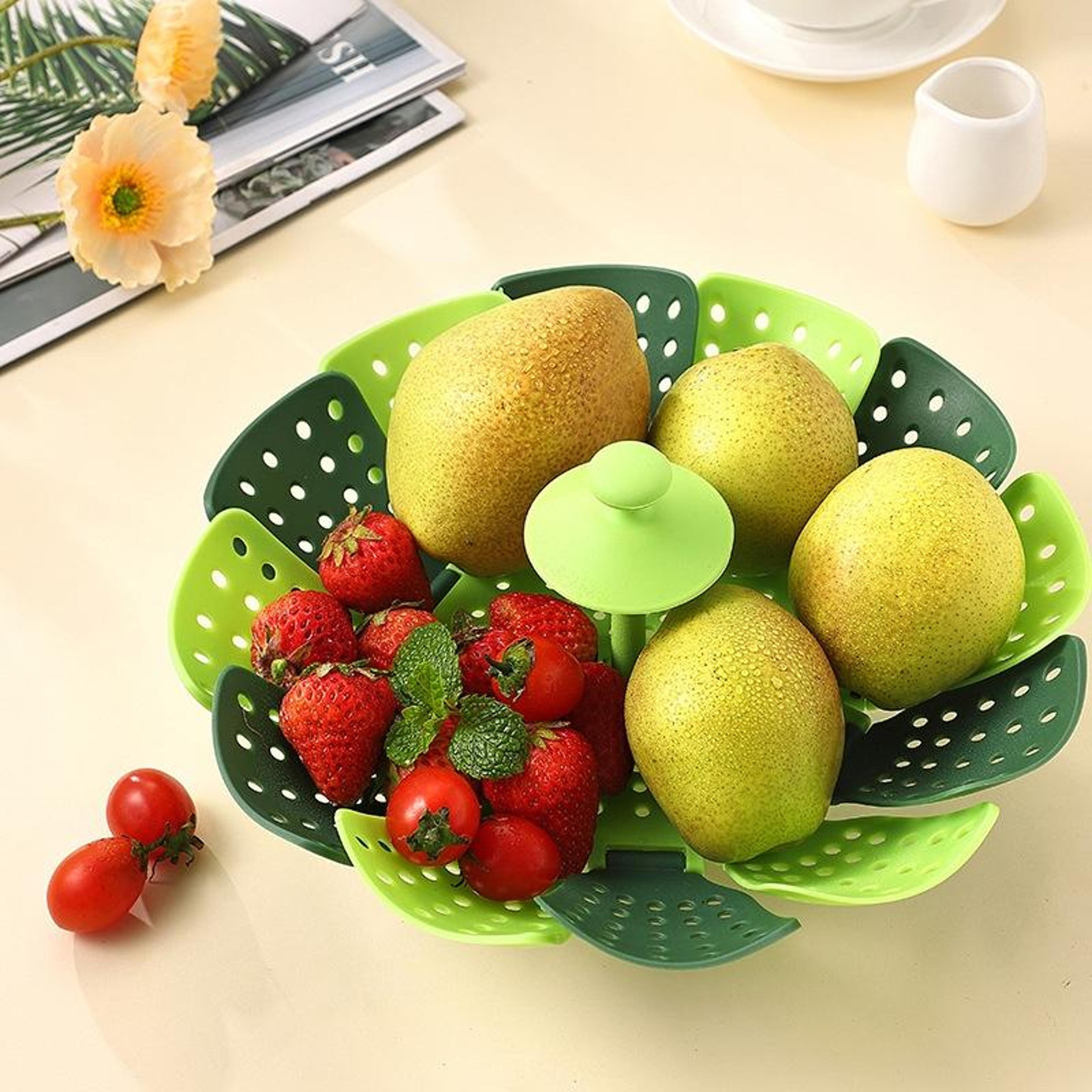 Foldable Lotus Steam Basket Durable Kitchen Vegetable  Food Strainer 7