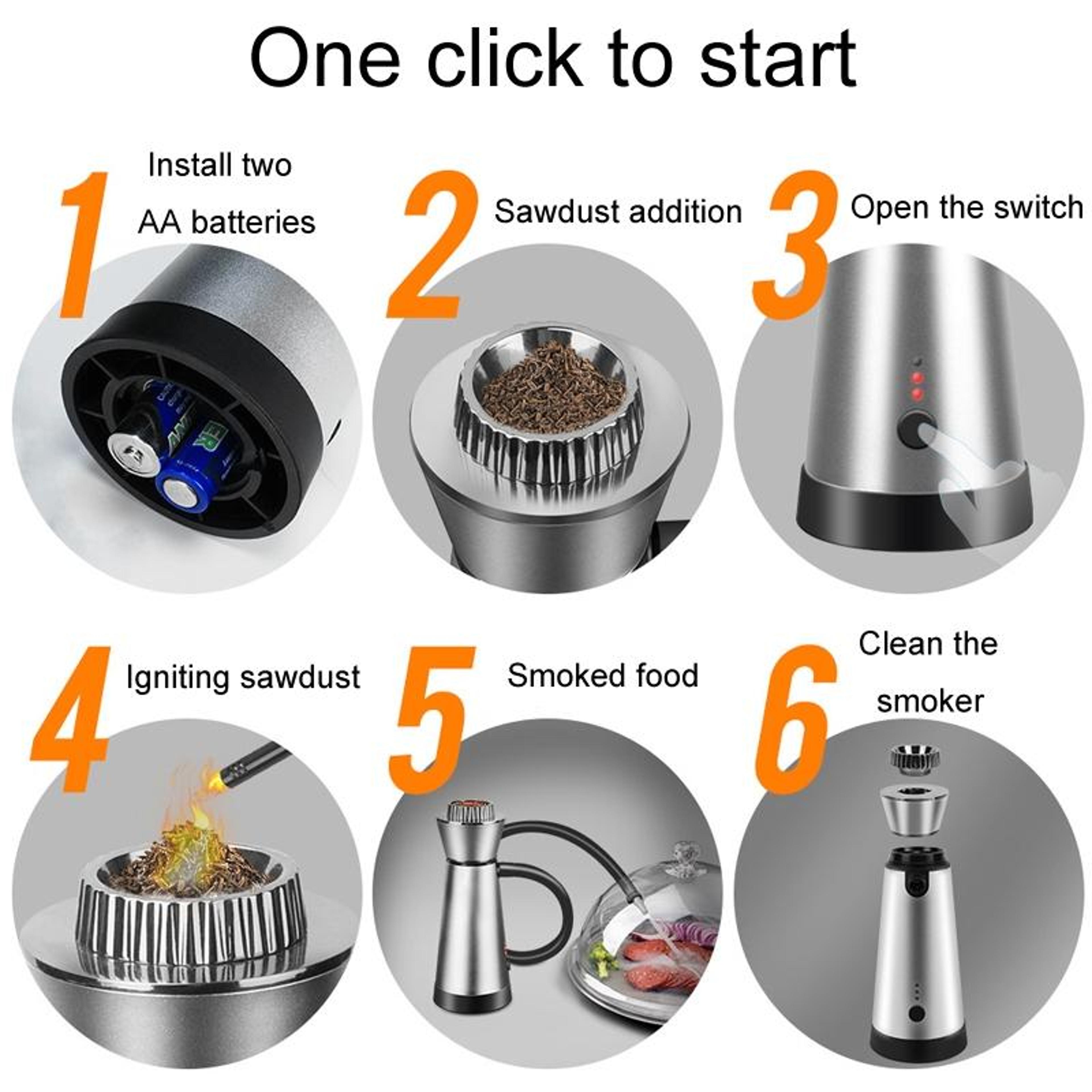 Premium Portable Kitchen Smoke Infuser  Cold Smoker Tool 8