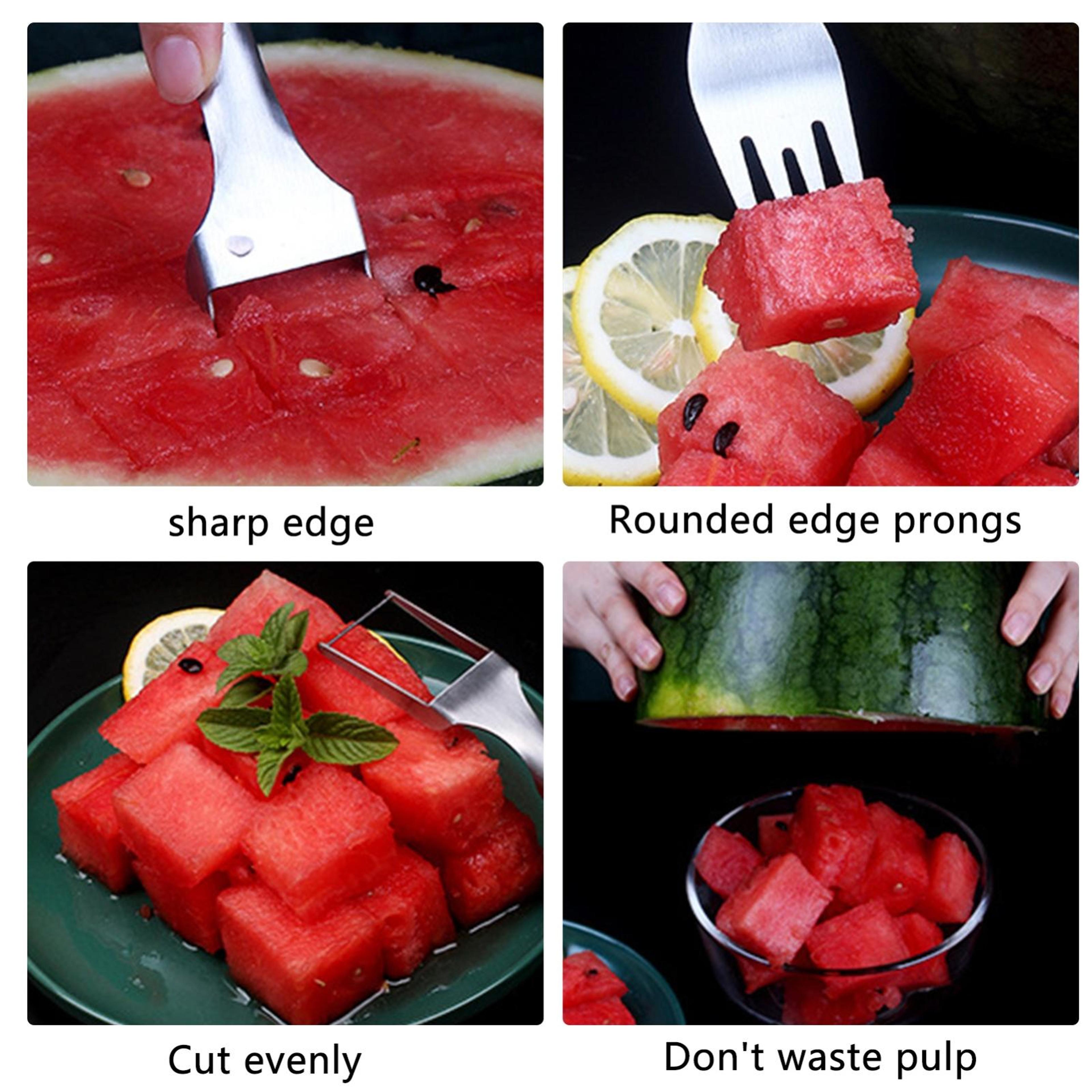 Premium 2 In 1 Stainless Steel Watermelon Fork Slicer Cutter 5