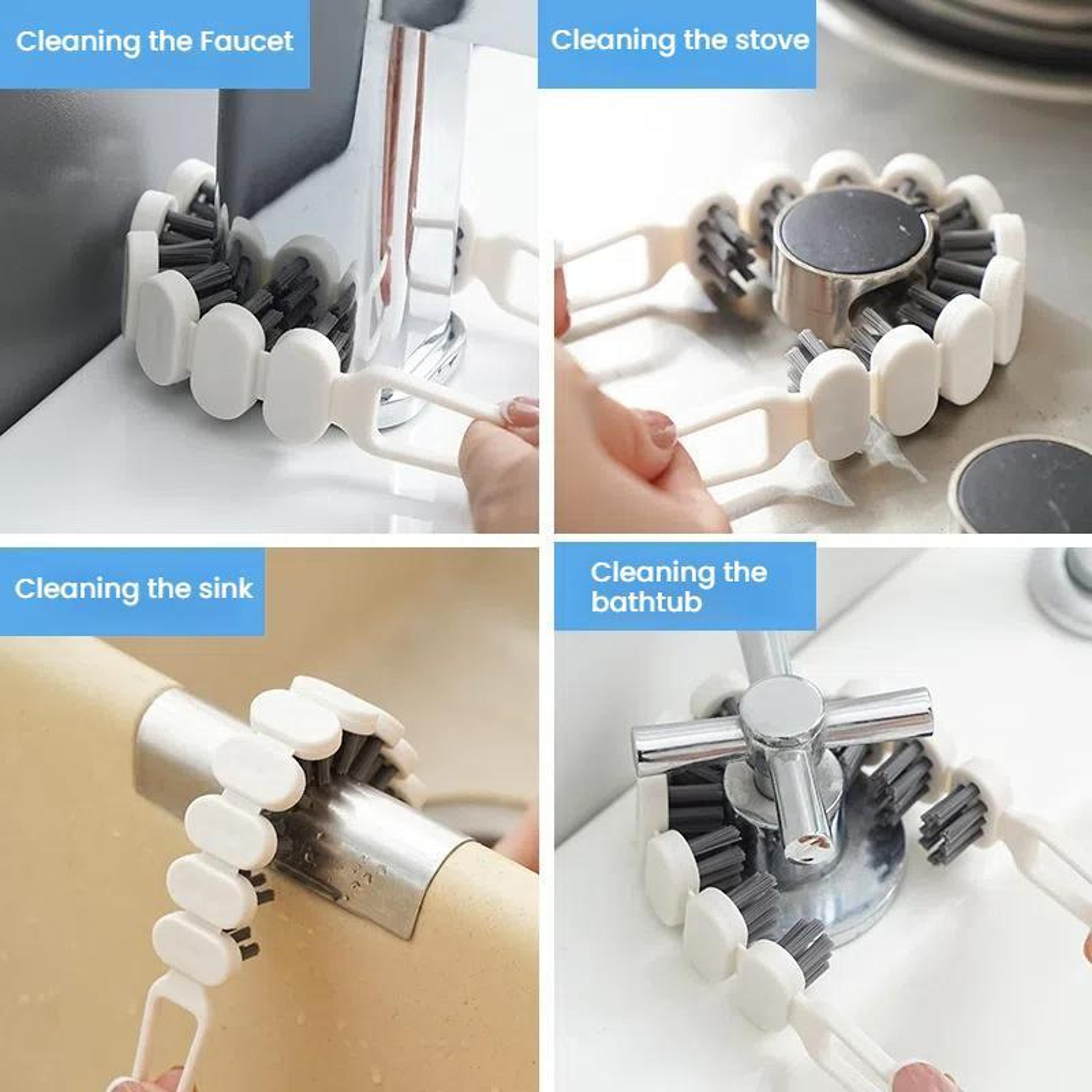 Bendable Multifunctional Crevice  Faucet Cleaning Brush Set 5